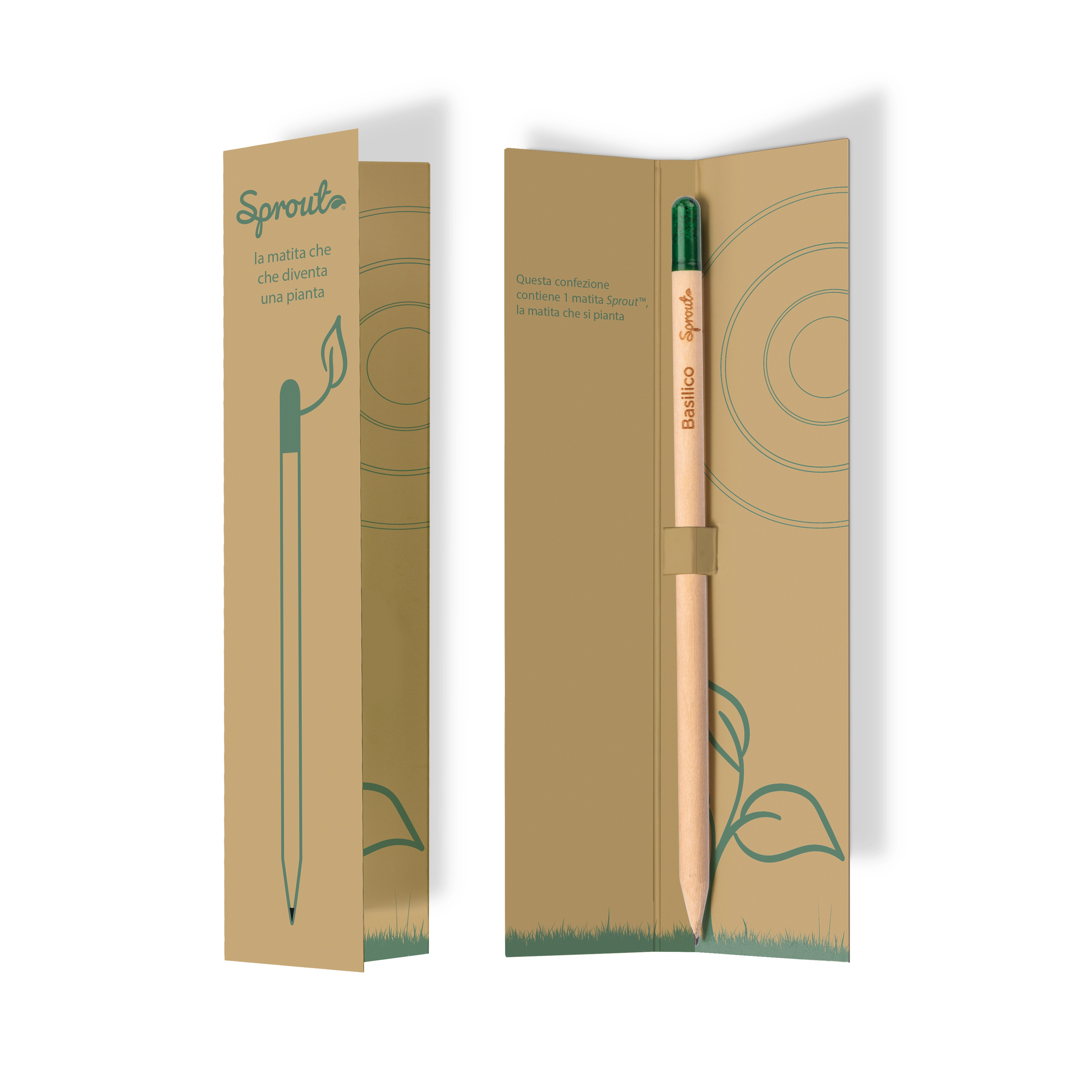 Immagine Astuccio per matita Sprout con infografica in italiano , inglese e francese