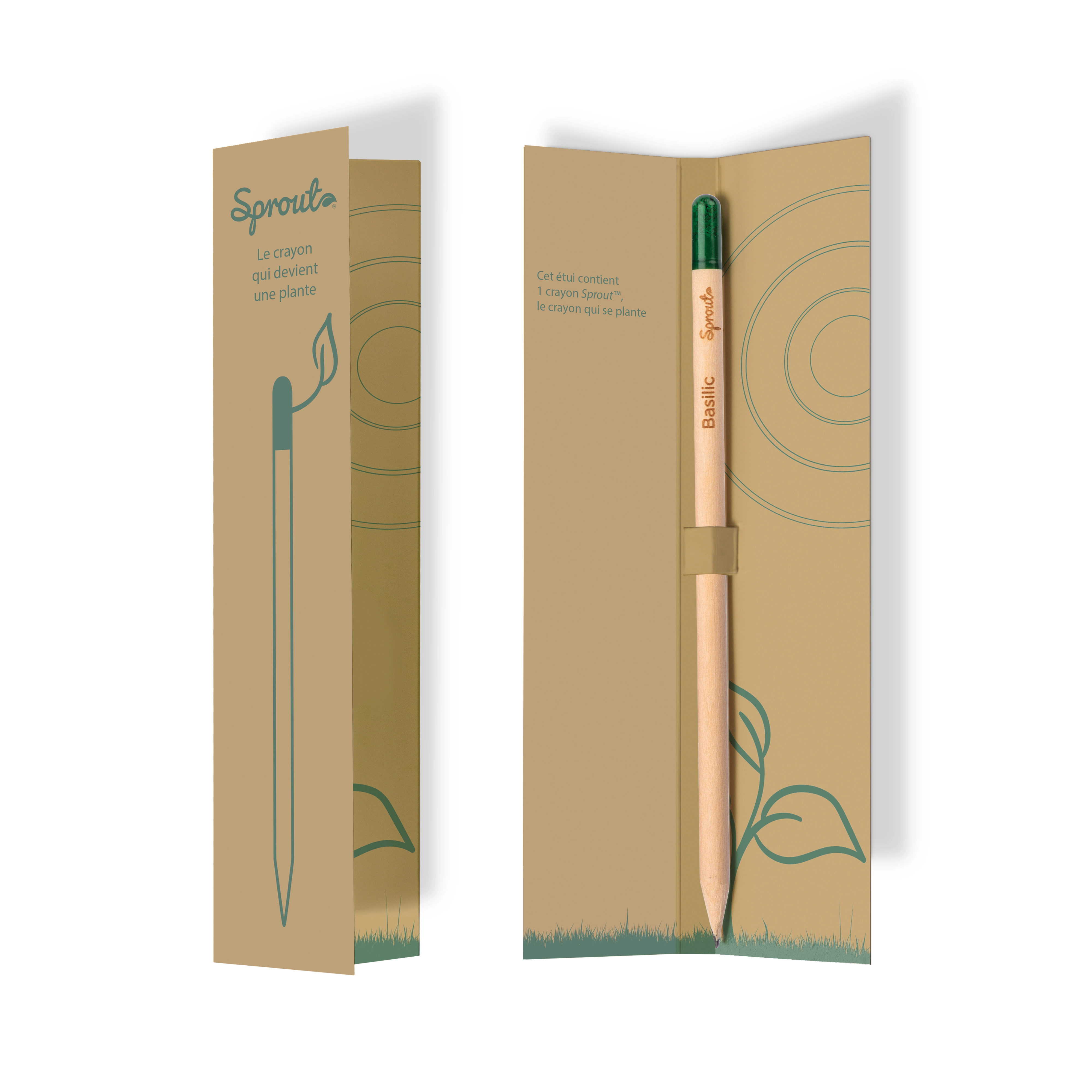 Immagine Astuccio per matita Sprout con infografica in italiano , inglese e francese