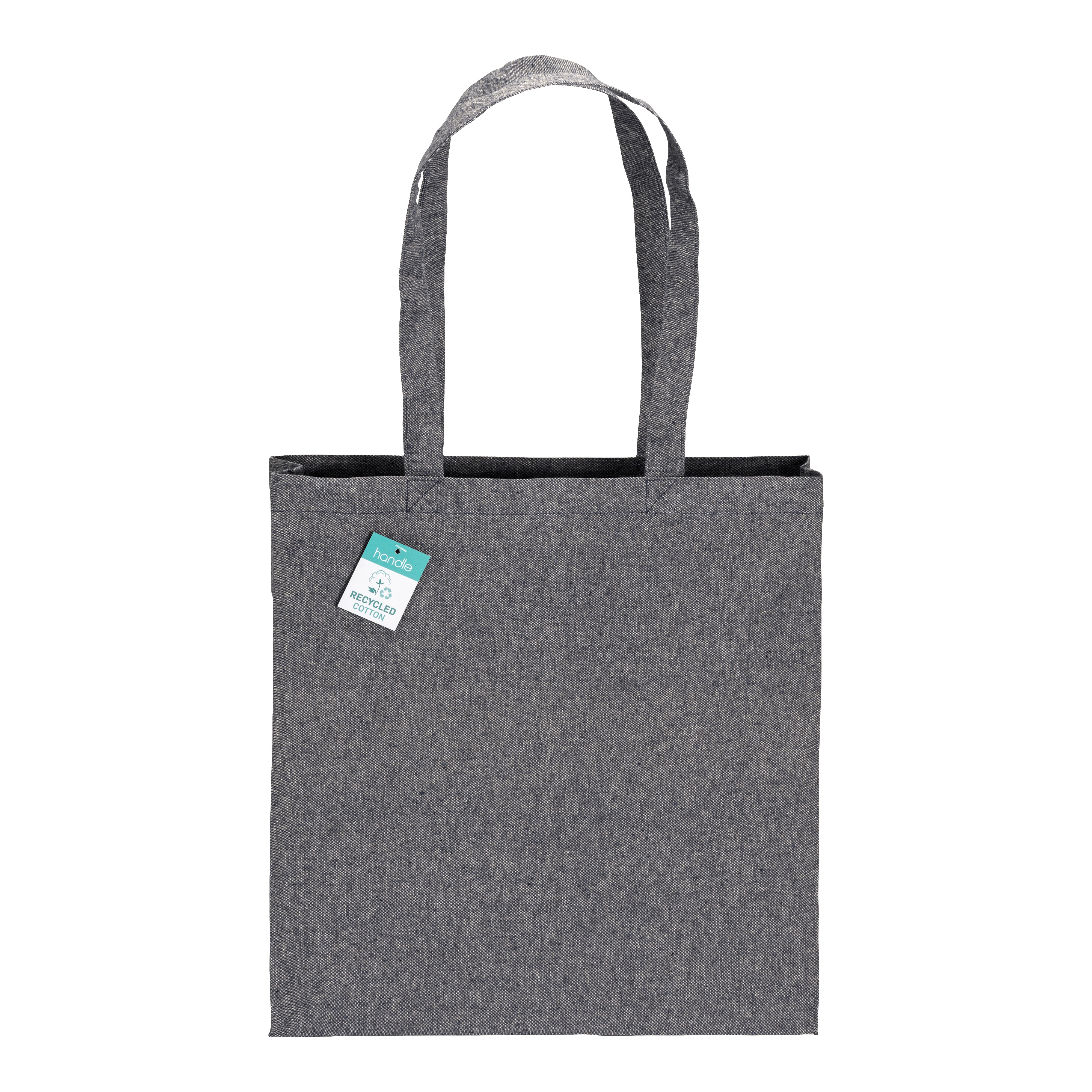 Immagine Shopper in cotone riciclato 190 g/m2, manici lunghi e soffietto