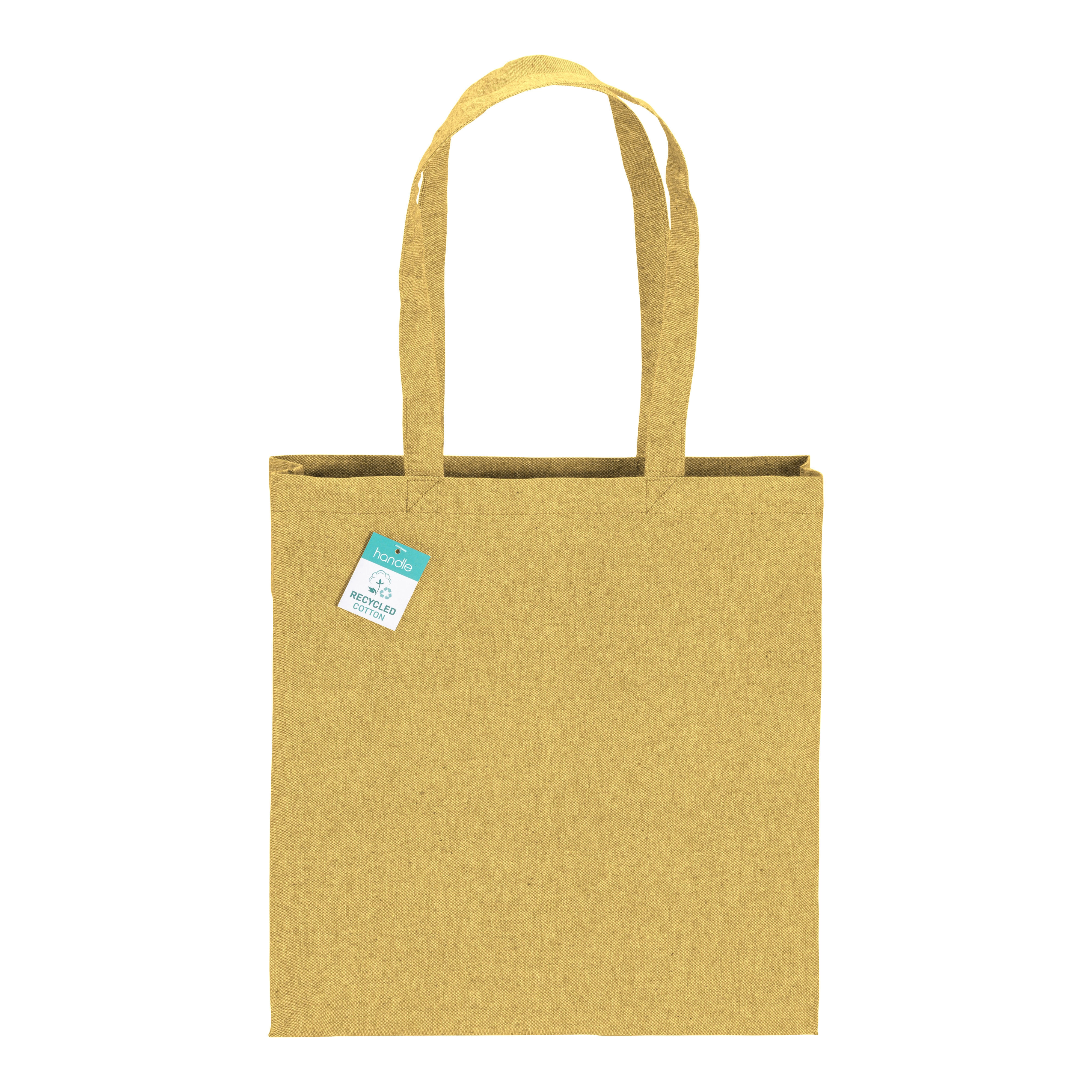 Immagine Shopper in cotone riciclato 190 g/m2, manici lunghi e soffietto