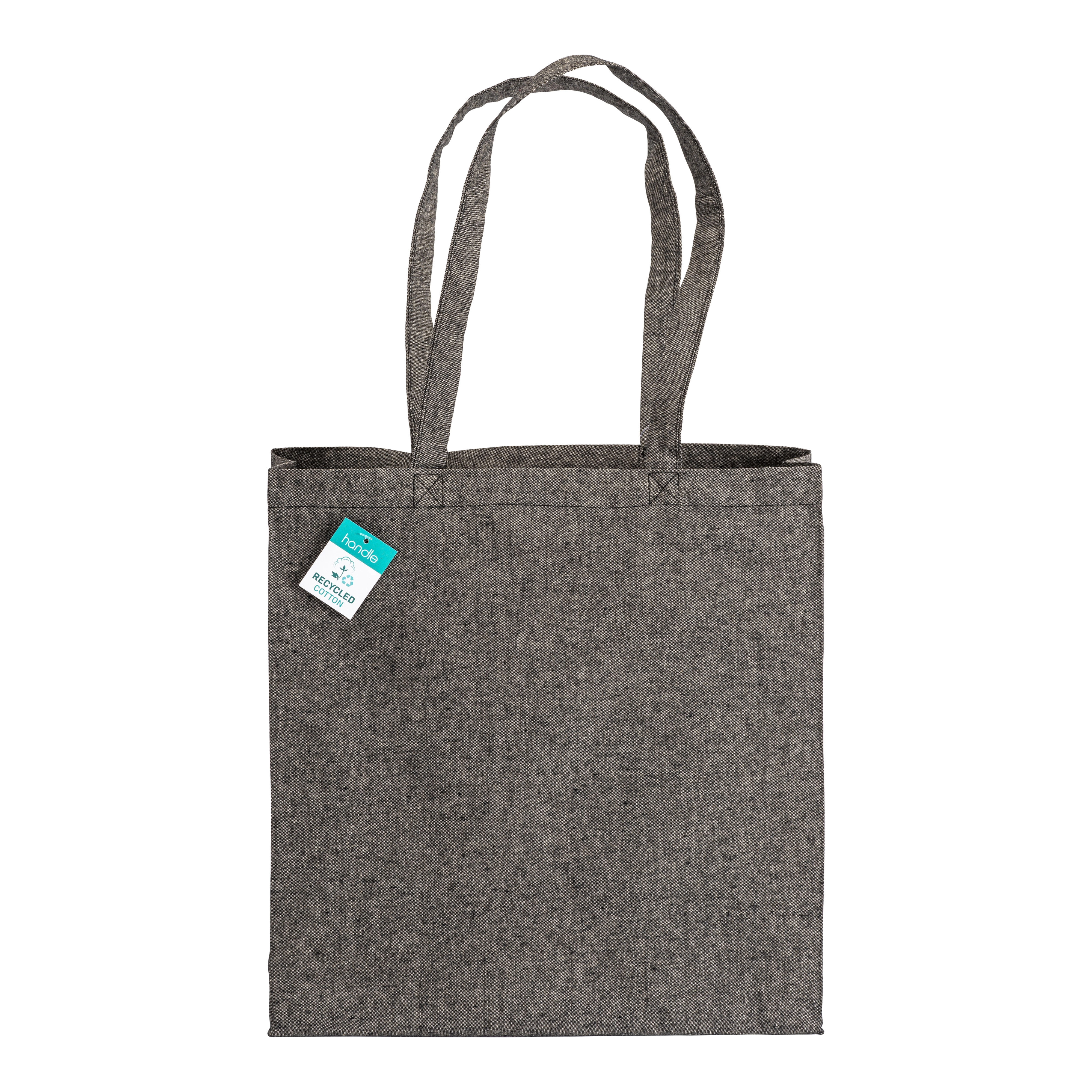 Immagine Shopper in cotone riciclato 190 g/m2, manici lunghi e soffietto