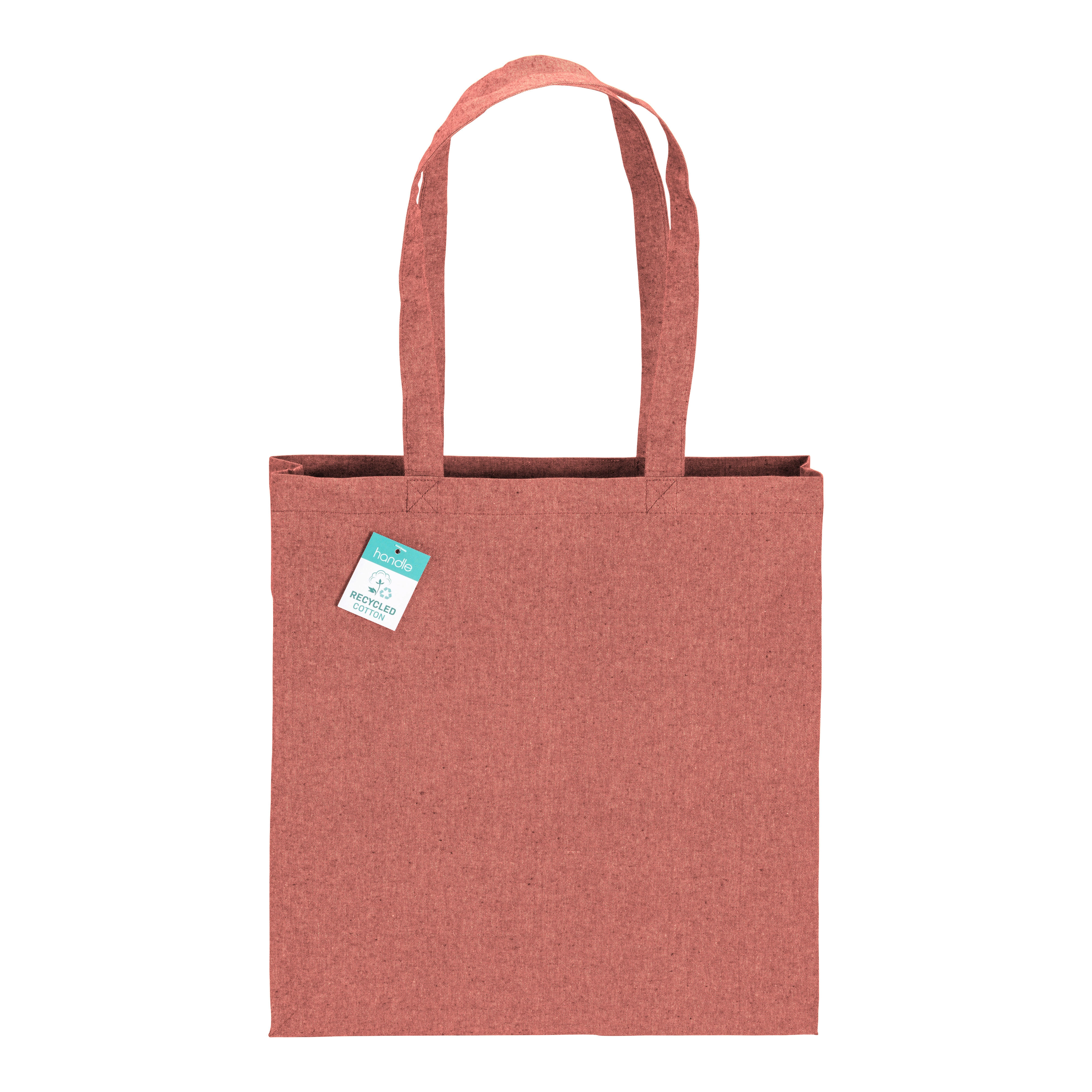 Immagine Shopper in cotone riciclato 190 g/m2, manici lunghi e soffietto