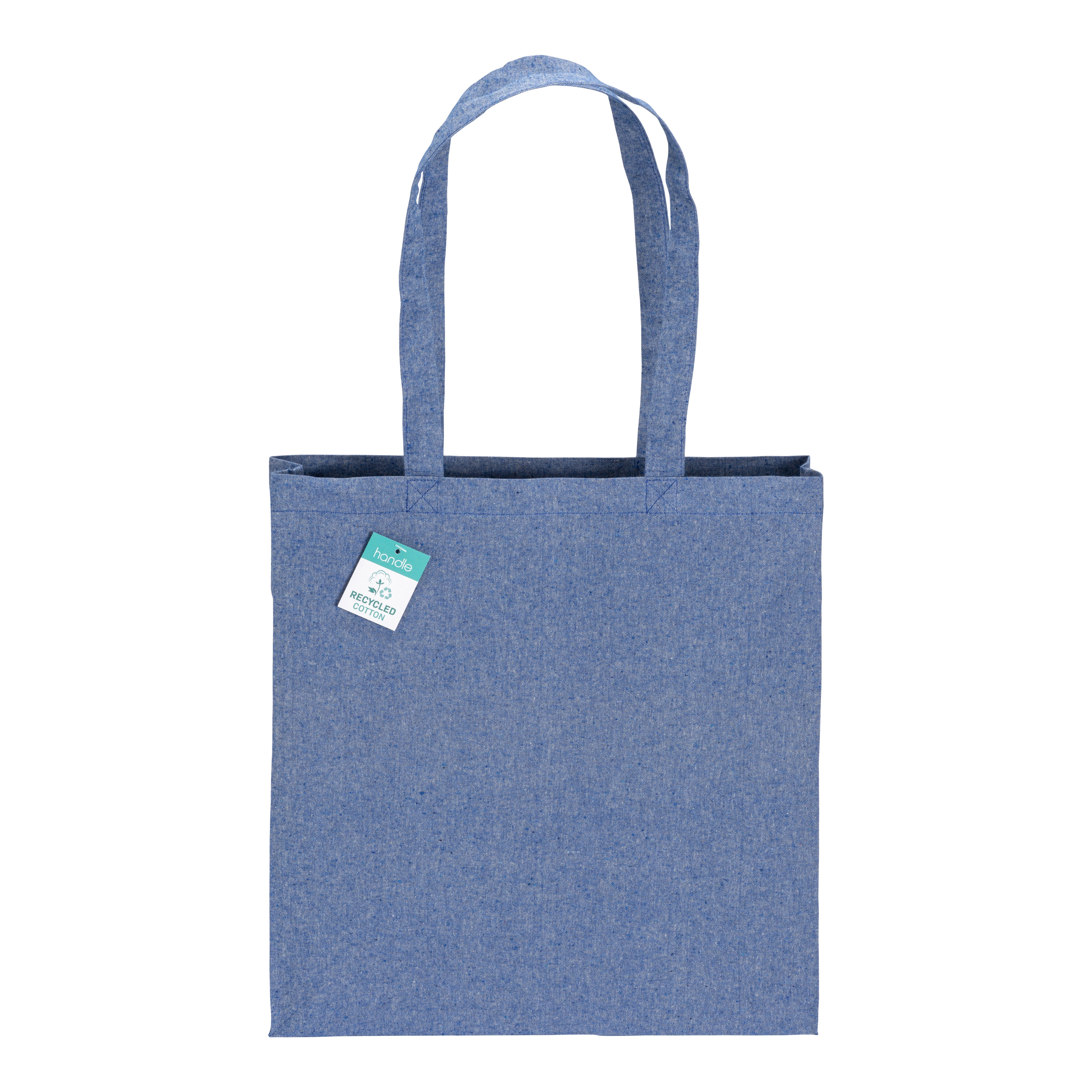 Immagine Shopper in cotone riciclato 190 g/m2, manici lunghi e soffietto