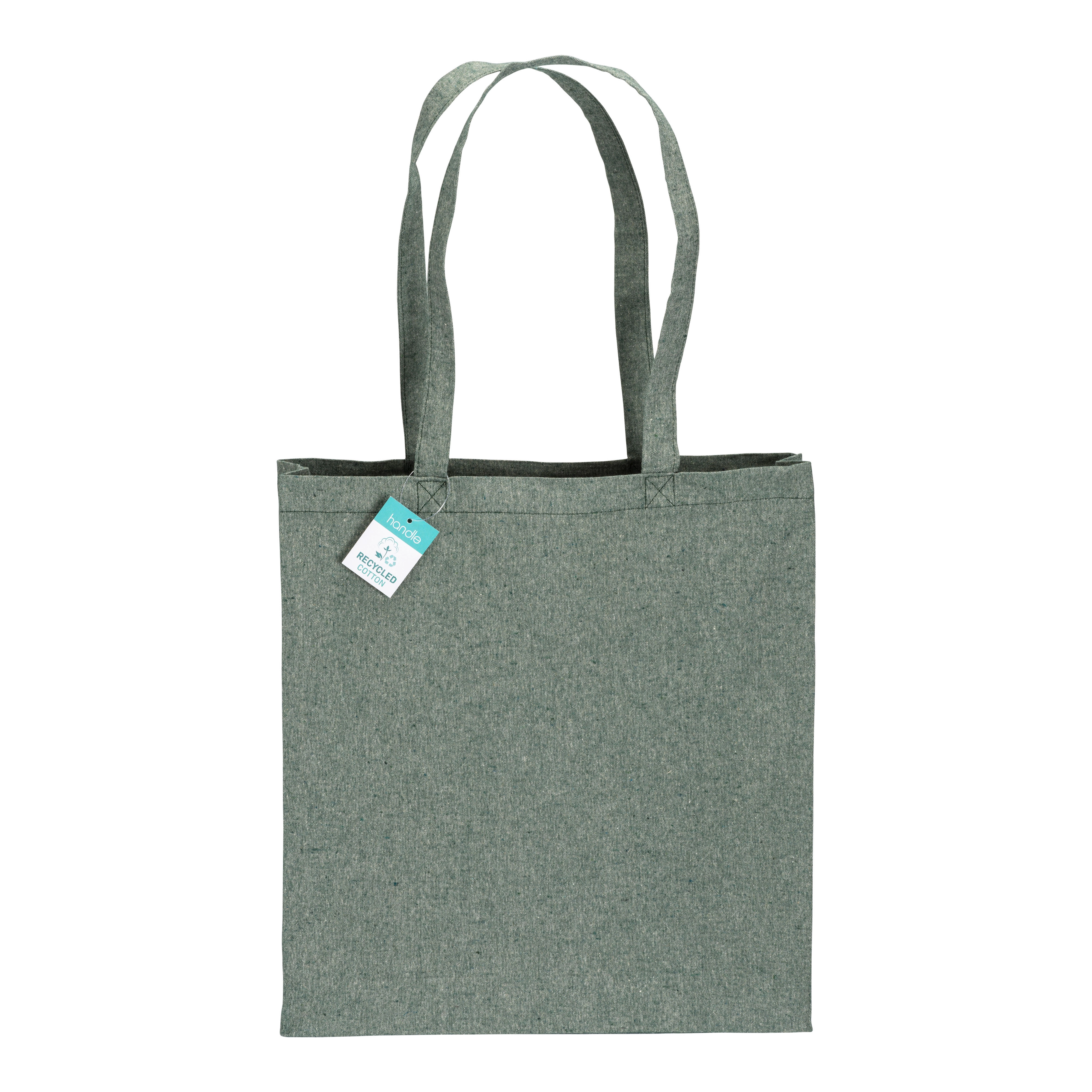 Immagine Shopper in cotone riciclato 190 g/m2, manici lunghi e soffietto