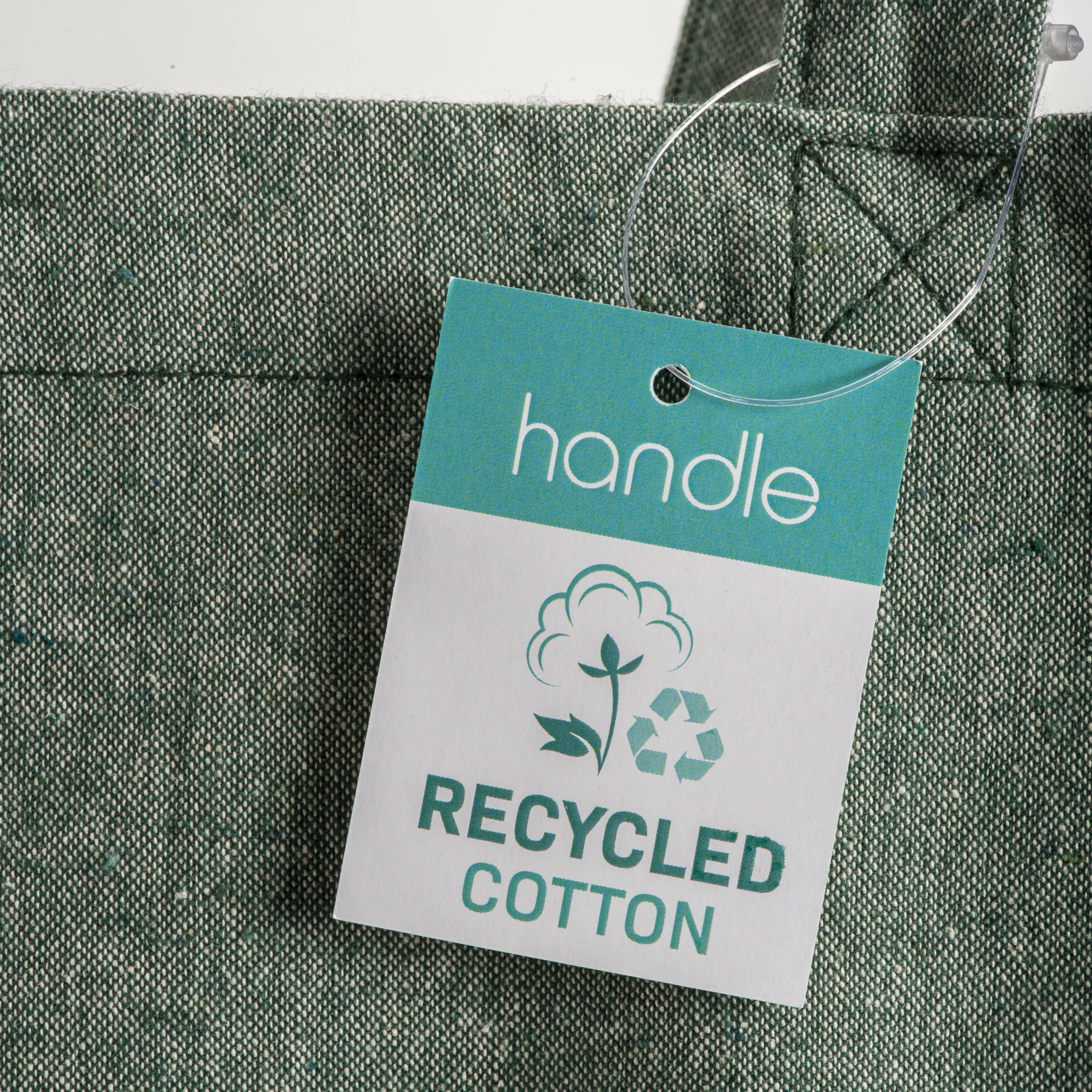 Immagine Shopper in cotone riciclato 190 g/m2, manici lunghi e soffietto