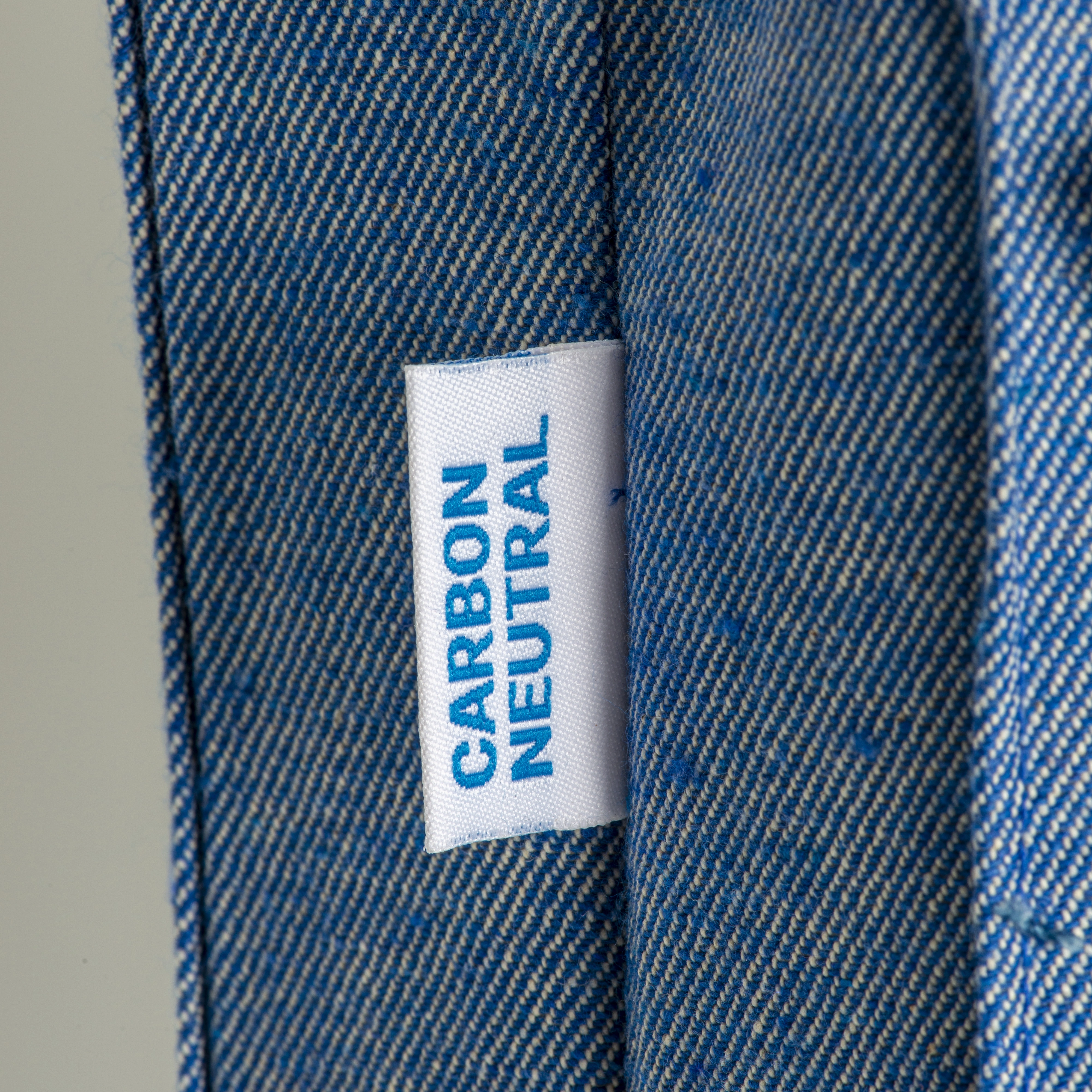 Immagine Shopper carbon neutral in cotone riciclato 280 g/m2, manici lunghi e soffietto