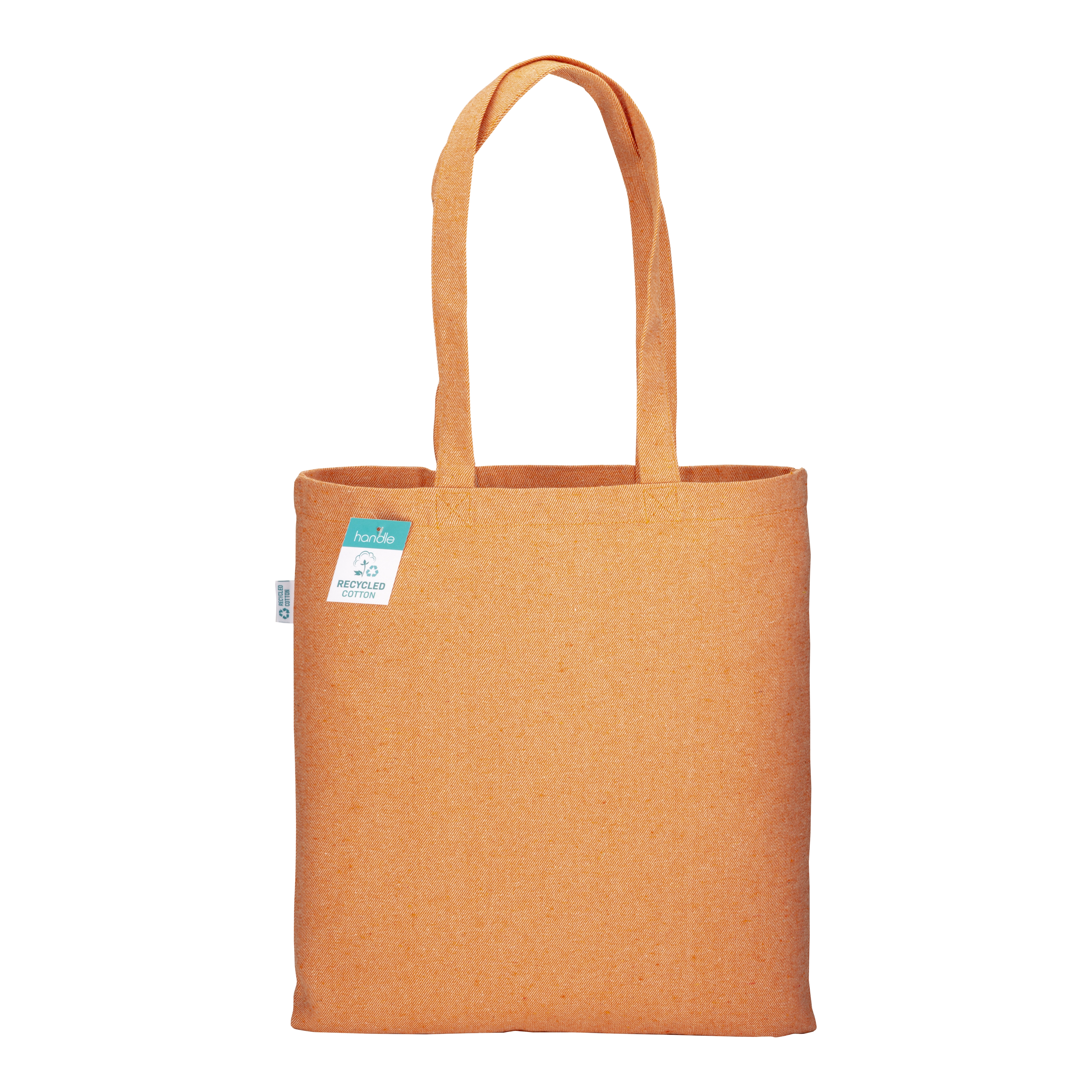 Immagine Shopper in cotone riciclato 280 g/m2, manici lunghi e soffietto