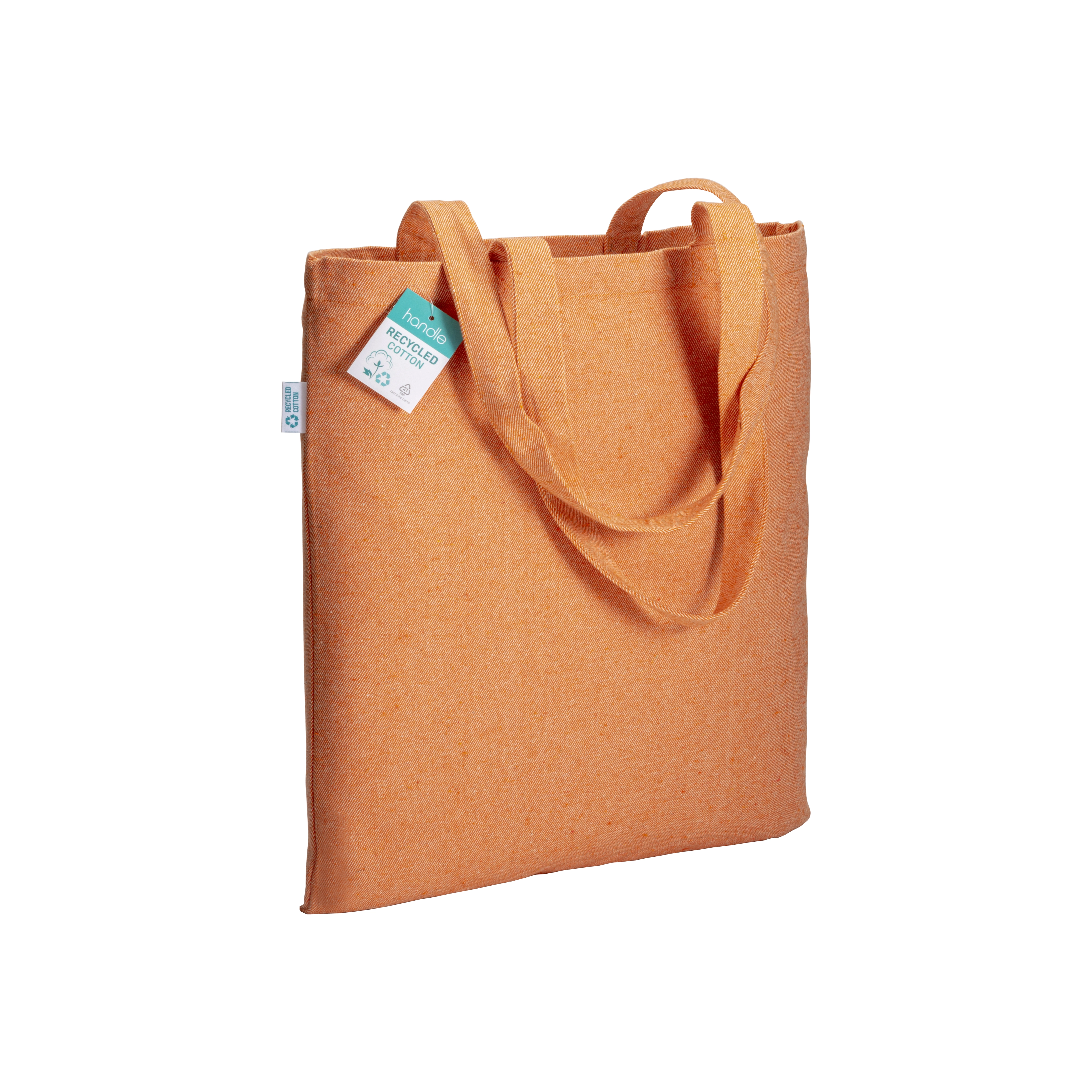 Immagine Shopper in cotone riciclato 280 g/m2, manici lunghi e soffietto