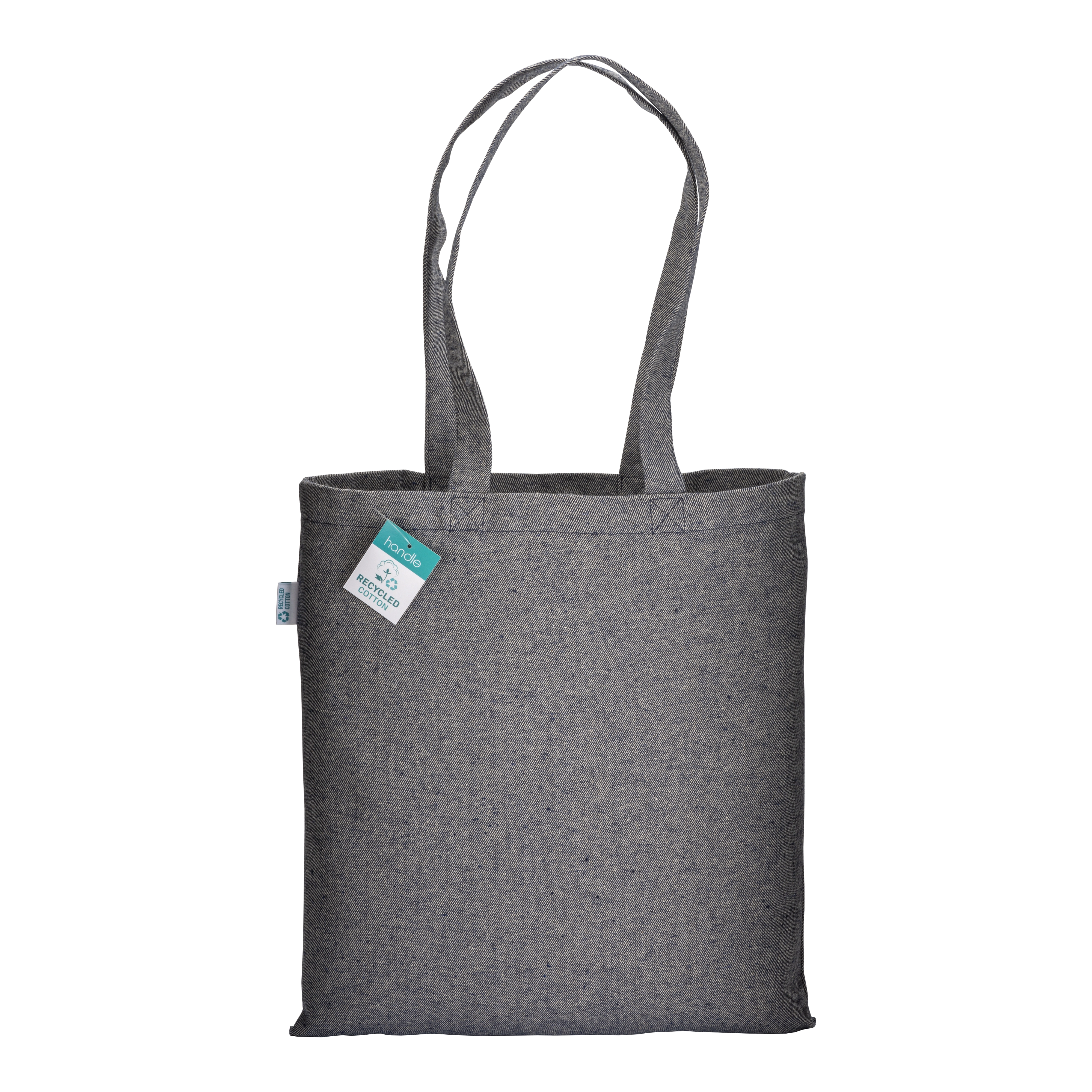 Immagine Shopper in cotone riciclato 280 g/m2, manici lunghi e soffietto