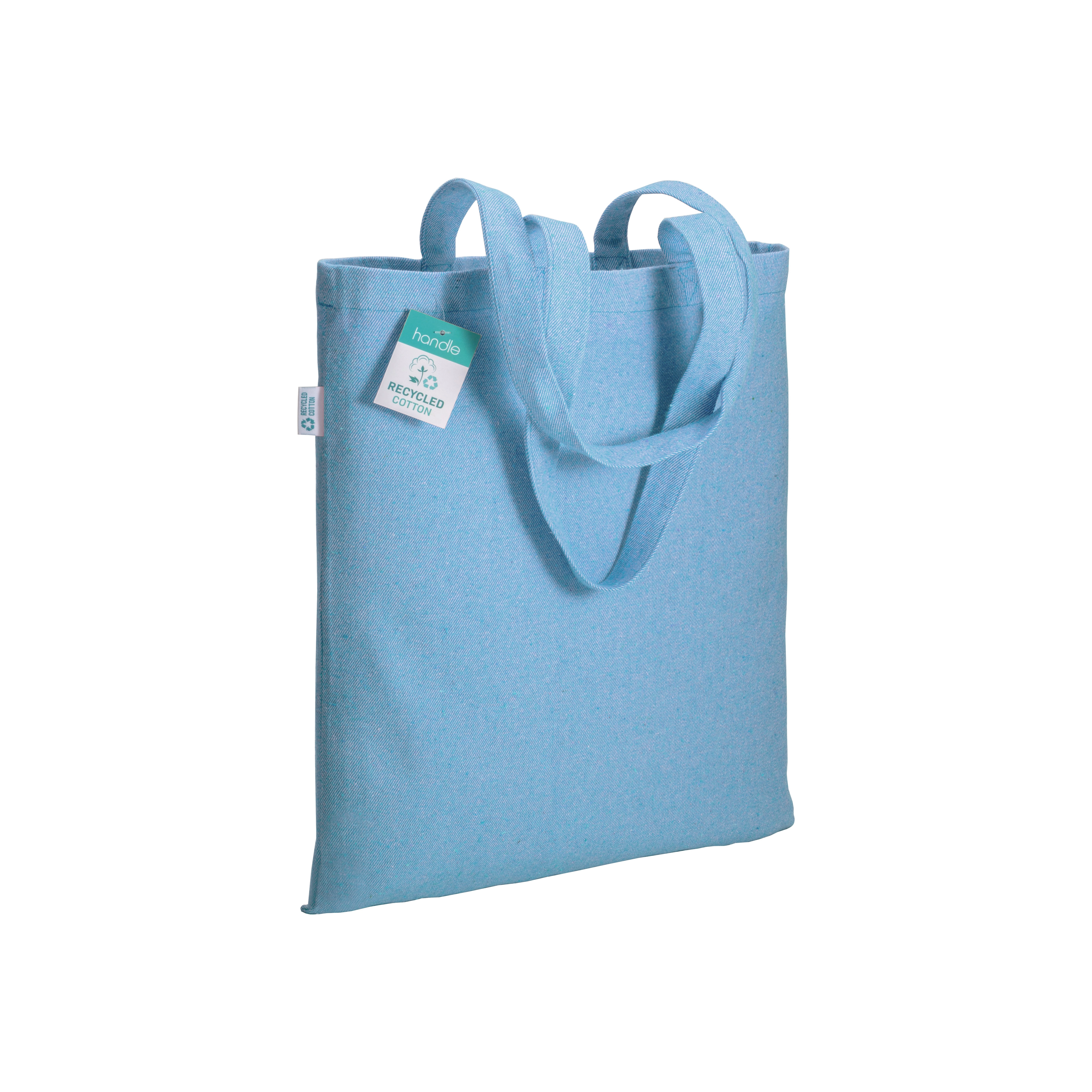Immagine Shopper in cotone riciclato 280 g/m2, manici lunghi e soffietto