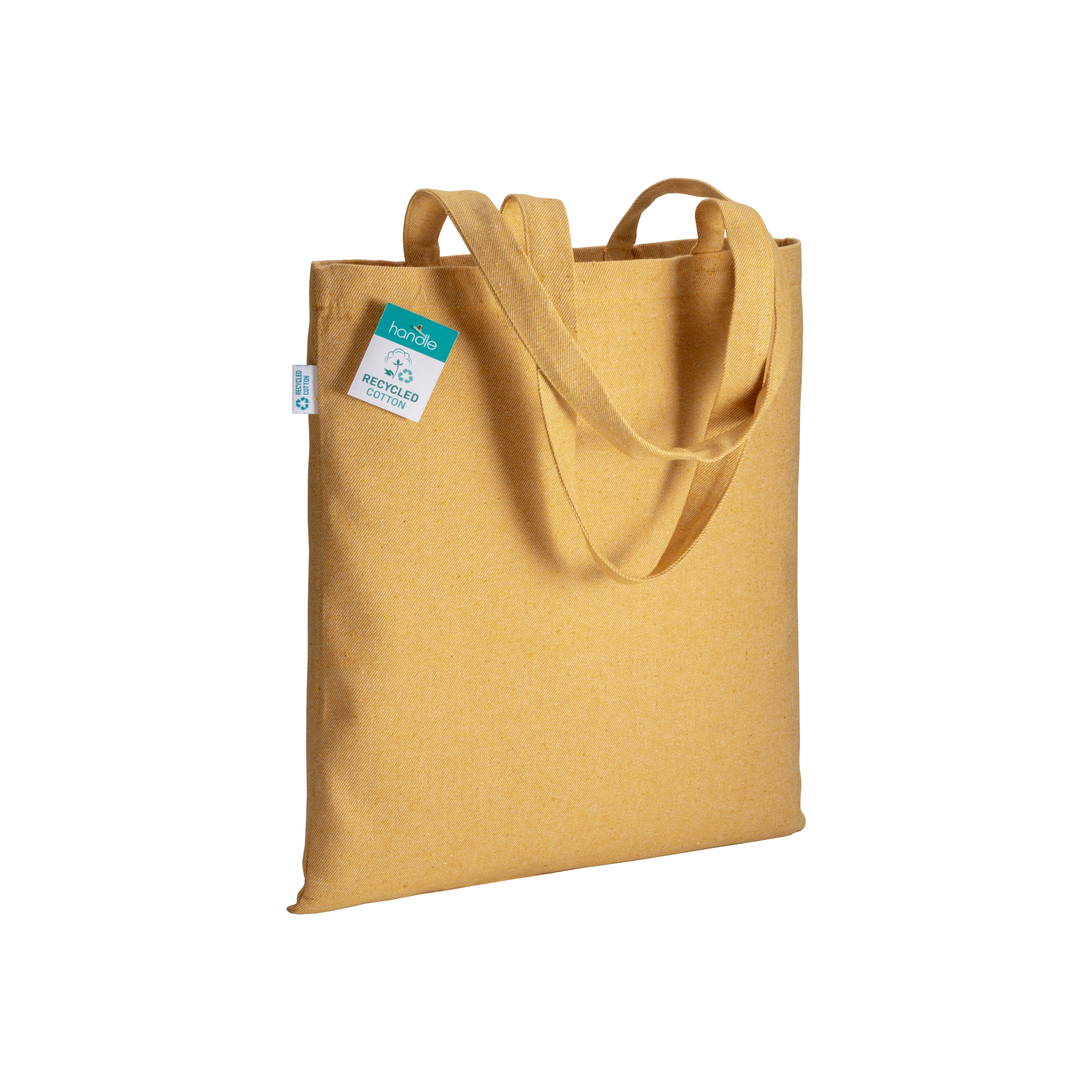 Immagine Shopper in cotone riciclato 280 g/m2, manici lunghi e soffietto