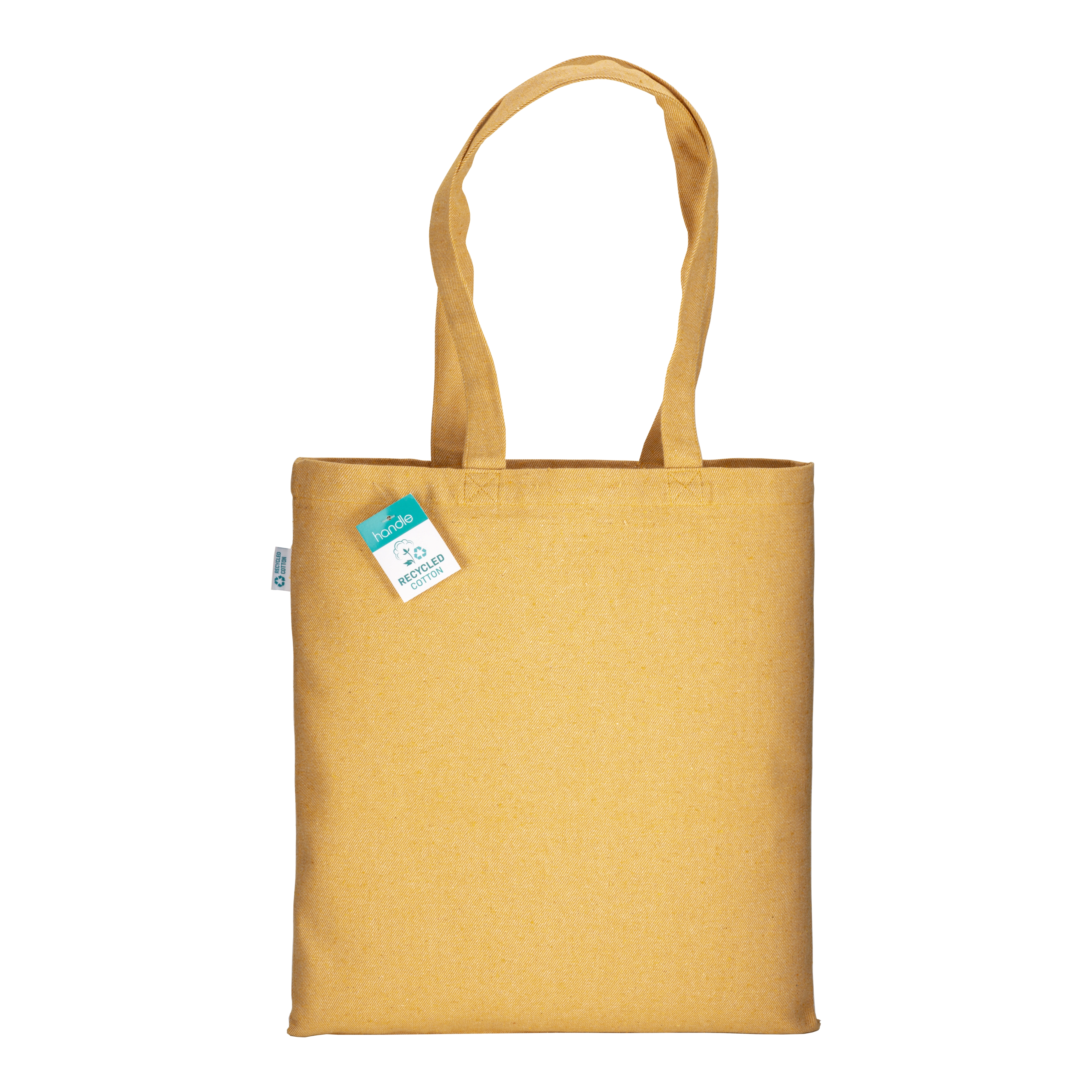 Immagine Shopper in cotone riciclato 280 g/m2, manici lunghi e soffietto