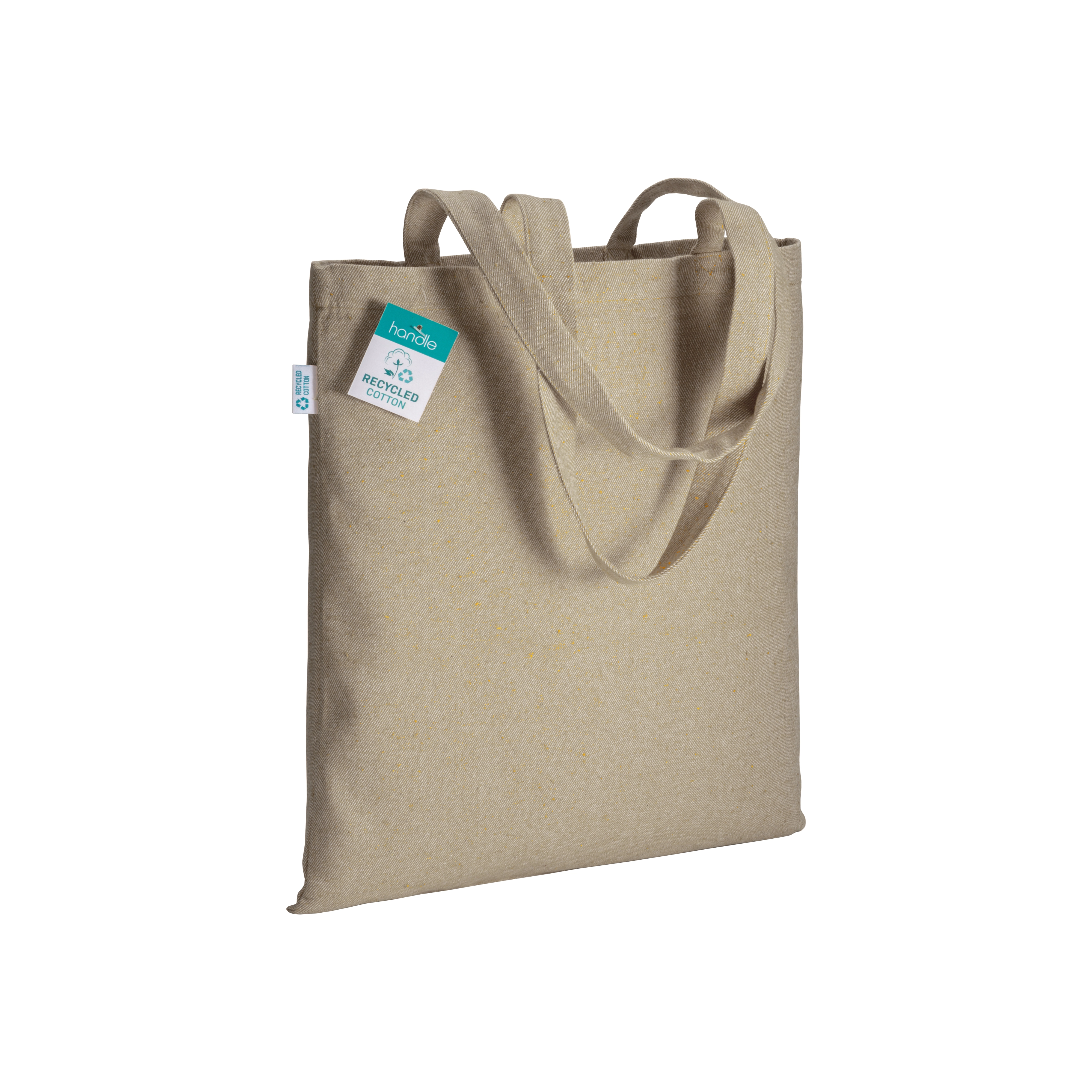 Immagine Shopper in cotone riciclato 280 g/m2, manici lunghi e soffietto