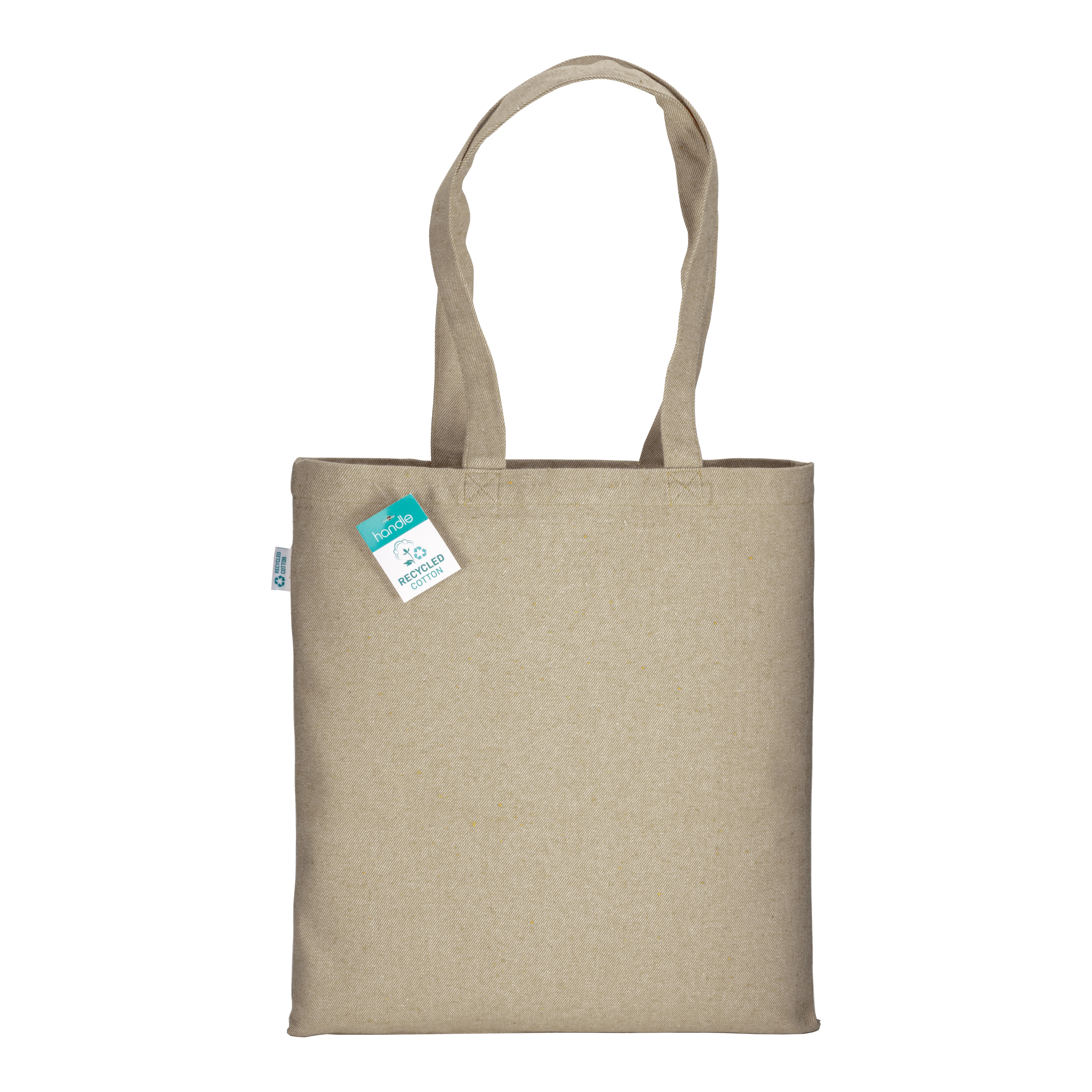 Immagine Shopper in cotone riciclato 280 g/m2, manici lunghi e soffietto