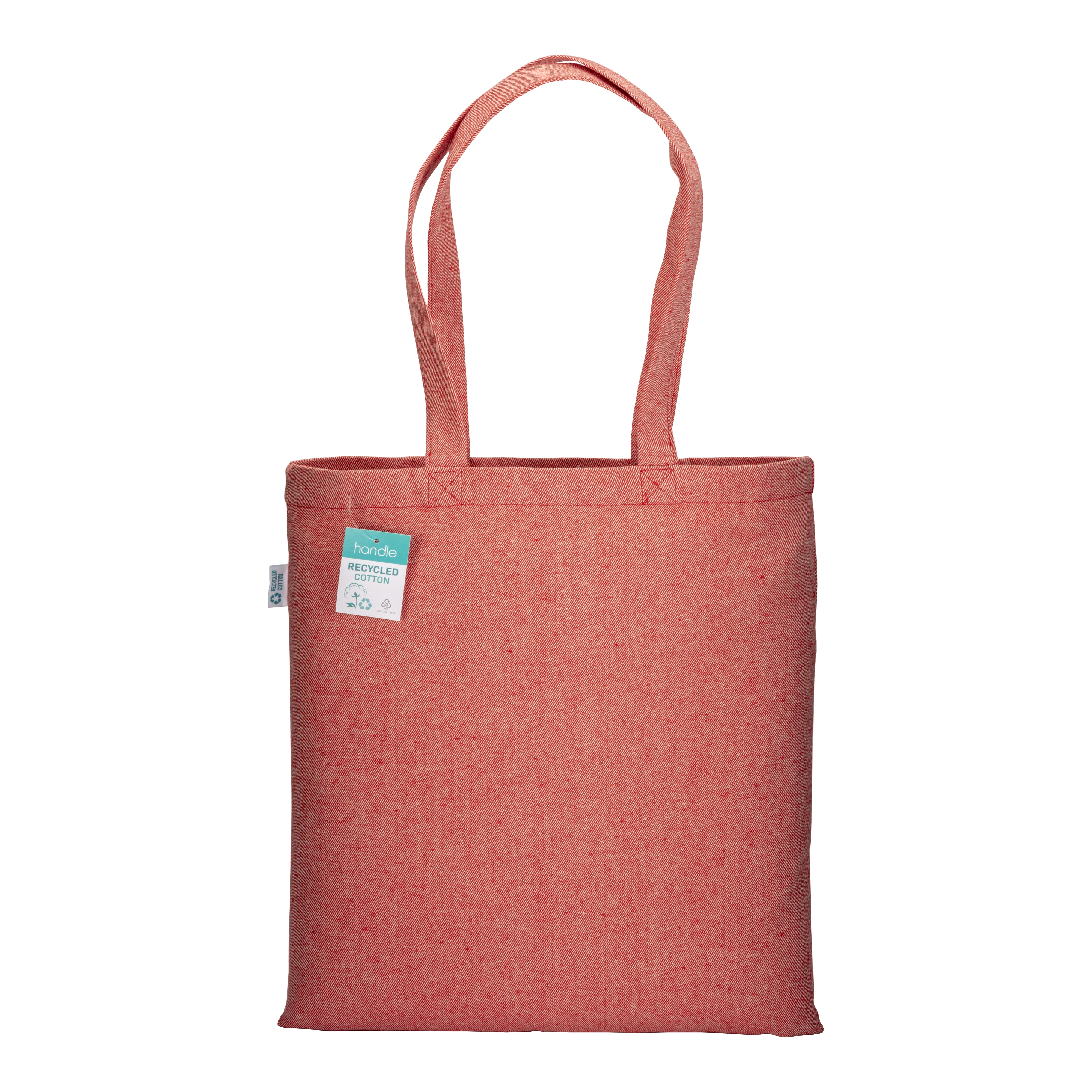 Immagine Shopper in cotone riciclato 280 g/m2, manici lunghi e soffietto