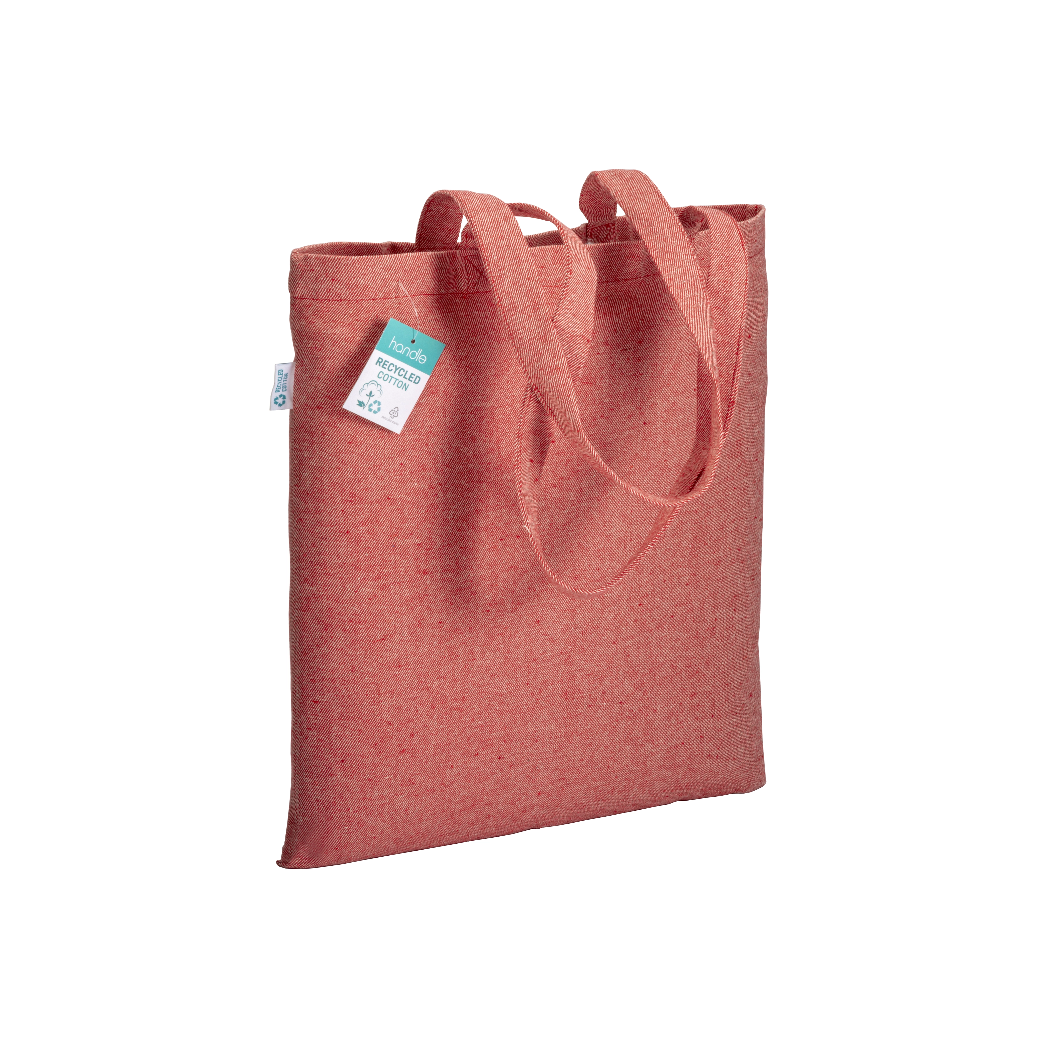 Immagine Shopper in cotone riciclato 280 g/m2, manici lunghi e soffietto