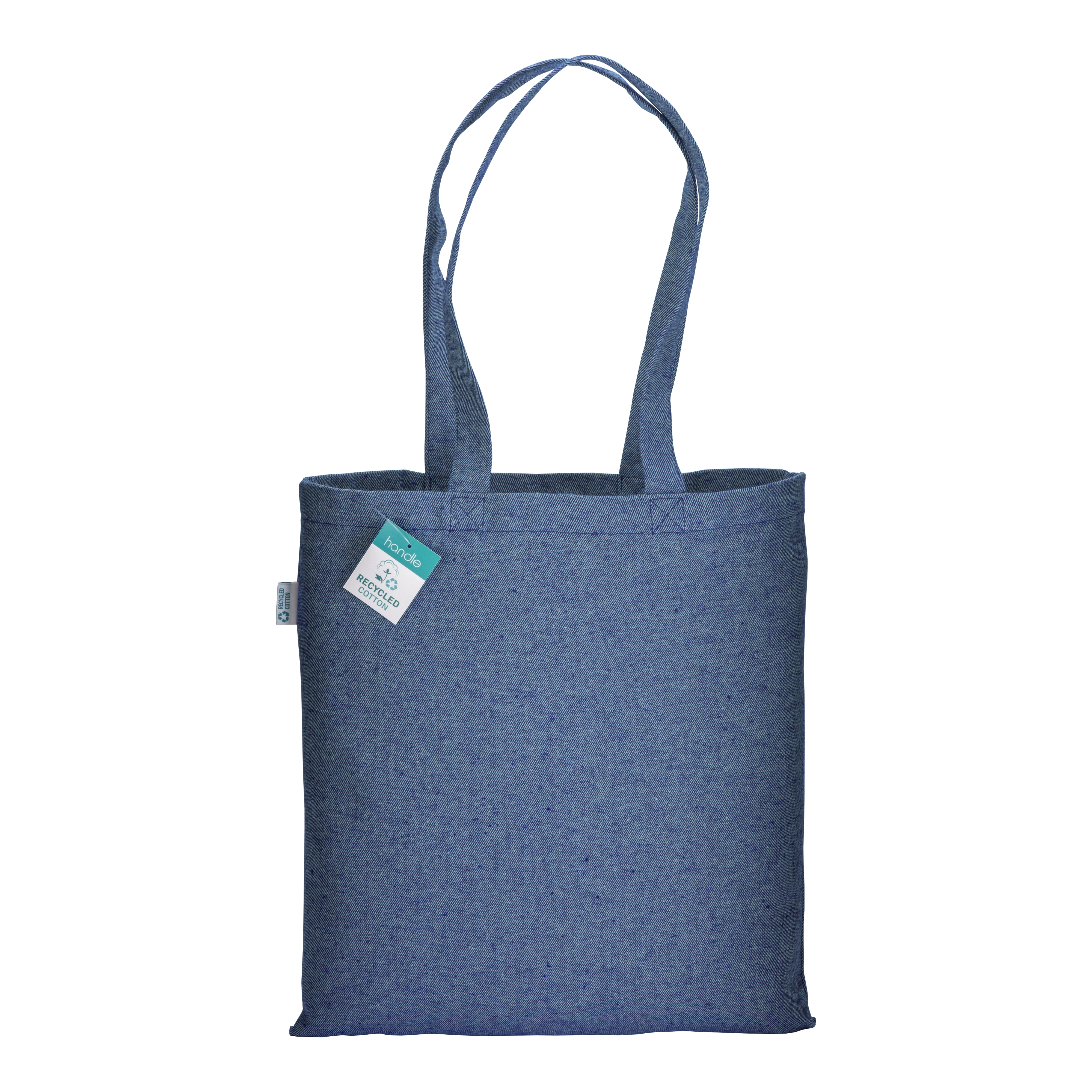 Immagine Shopper in cotone riciclato 280 g/m2, manici lunghi e soffietto