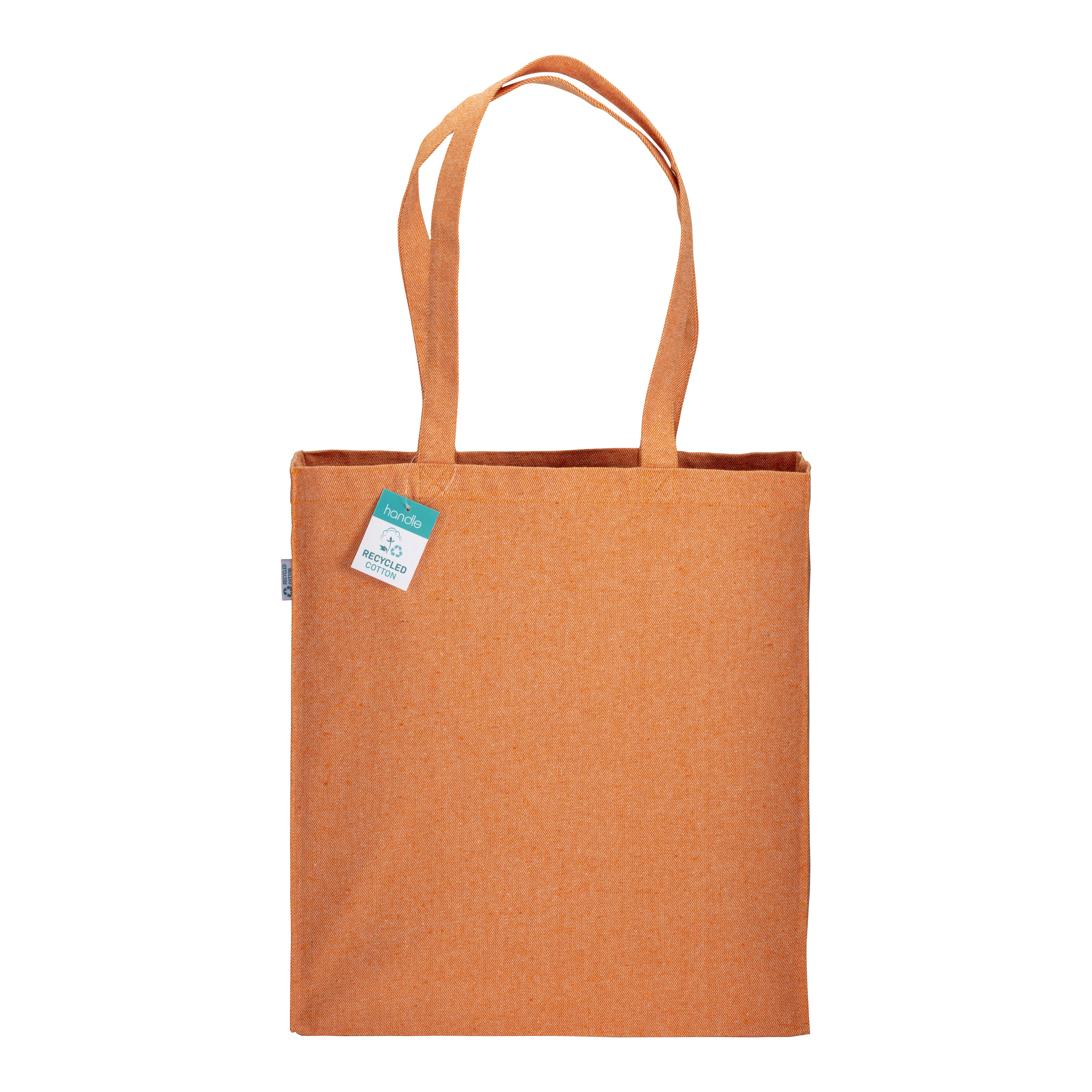 Immagine Shopper in cotone riciclato 280 g/m2, manici lunghi e soffietto