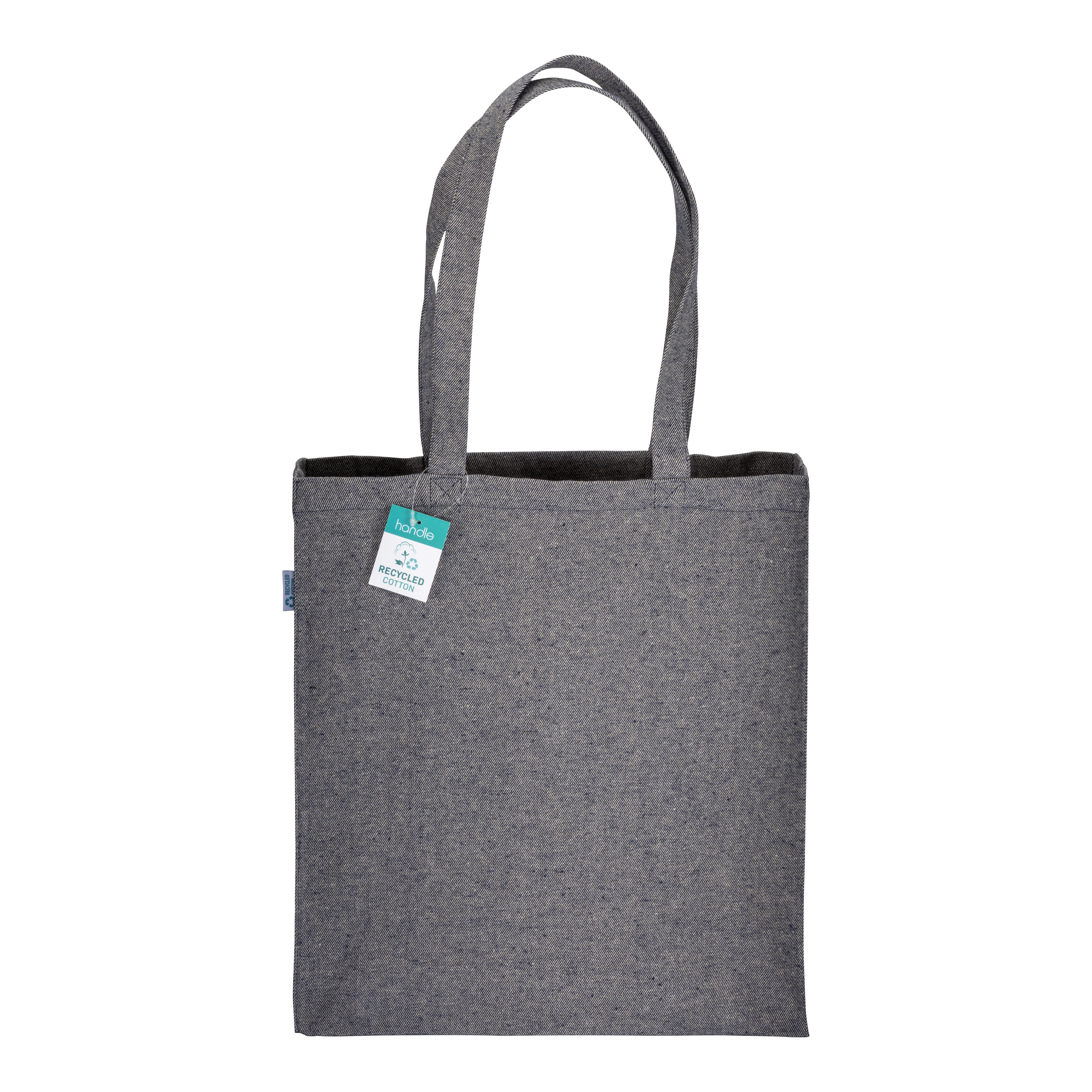 Immagine Shopper in cotone riciclato 280 g/m2, manici lunghi e soffietto