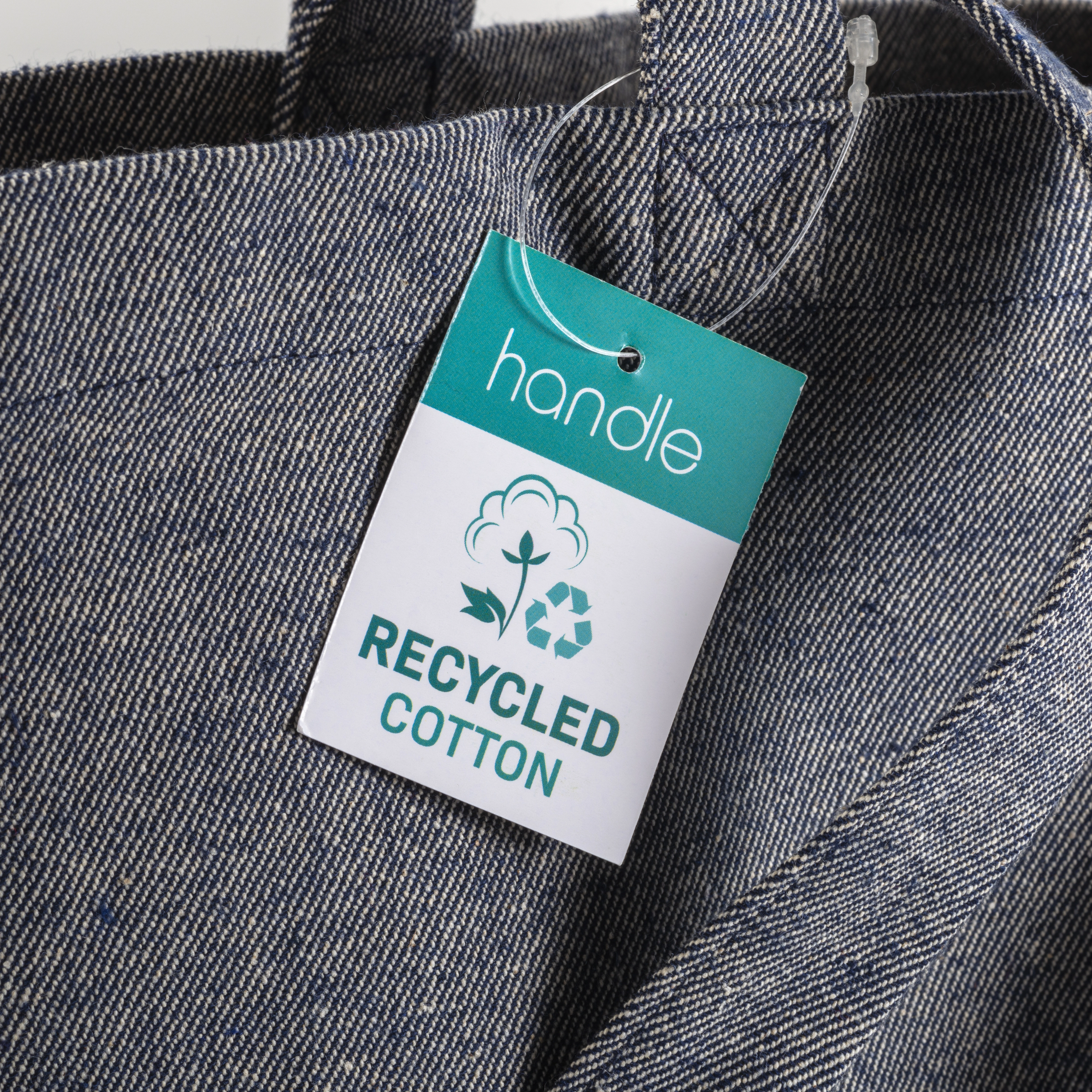 Immagine Shopper in cotone riciclato 280 g/m2, manici lunghi e soffietto