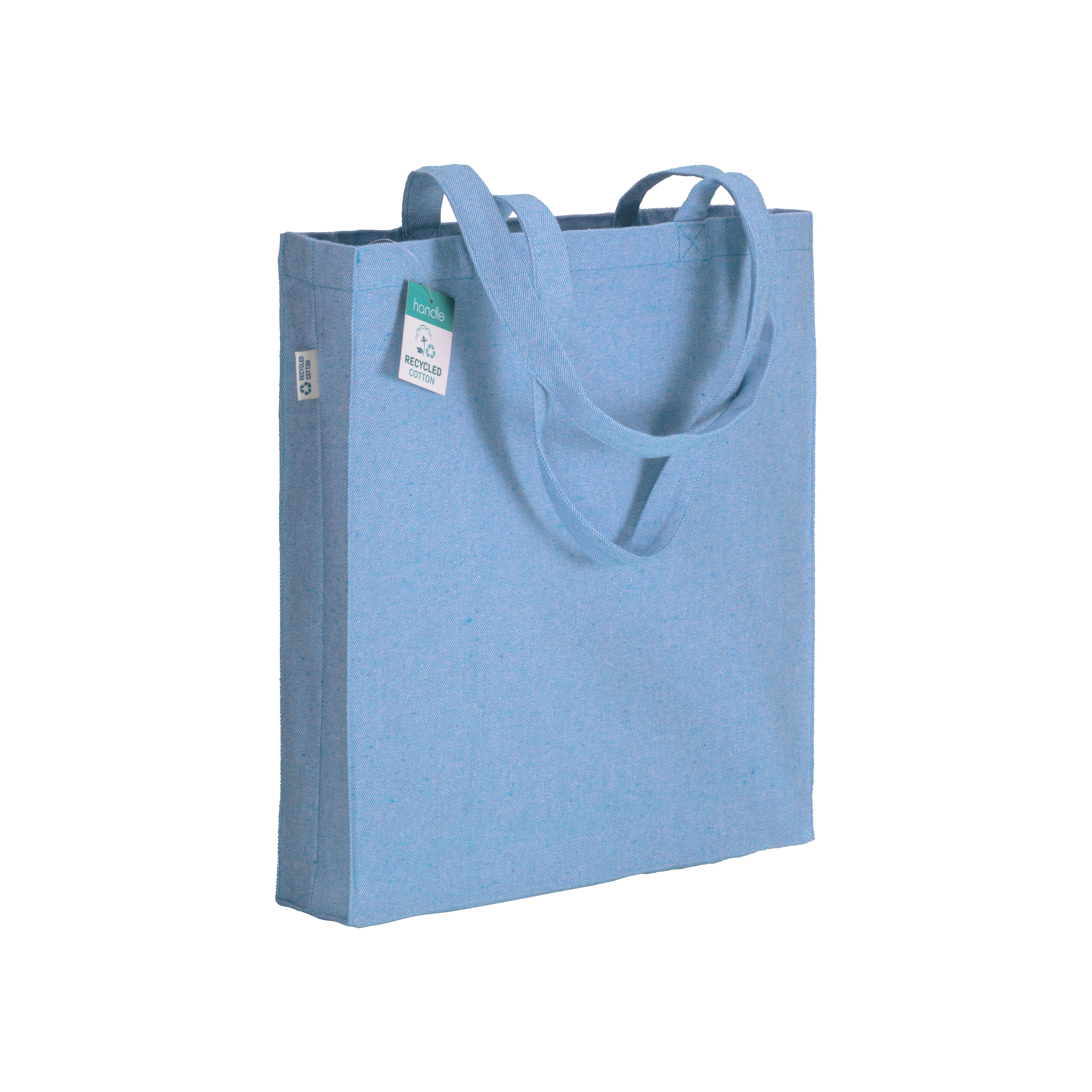 Immagine Shopper in cotone riciclato 280 g/m2, manici lunghi e soffietto