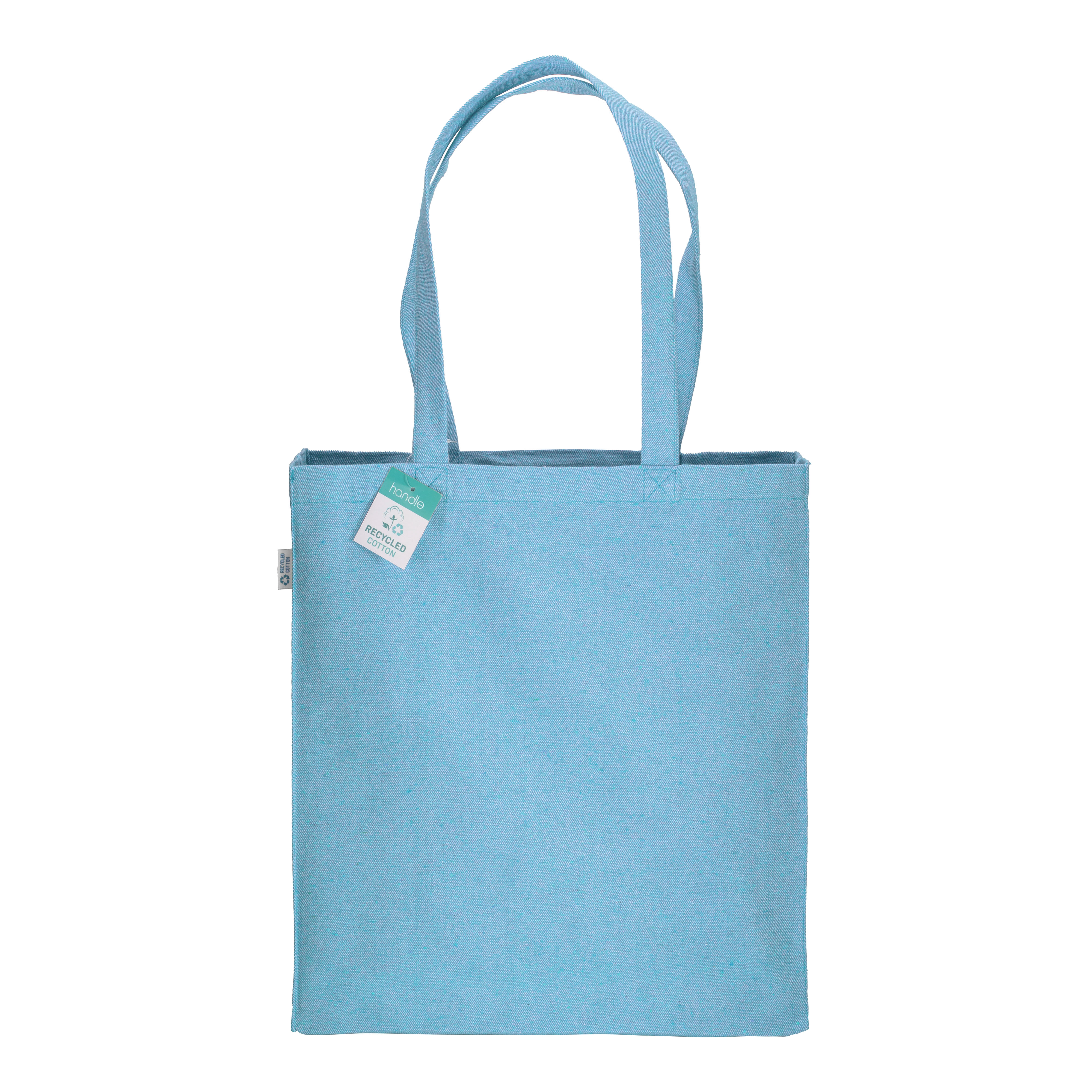 Immagine Shopper in cotone riciclato 280 g/m2, manici lunghi e soffietto