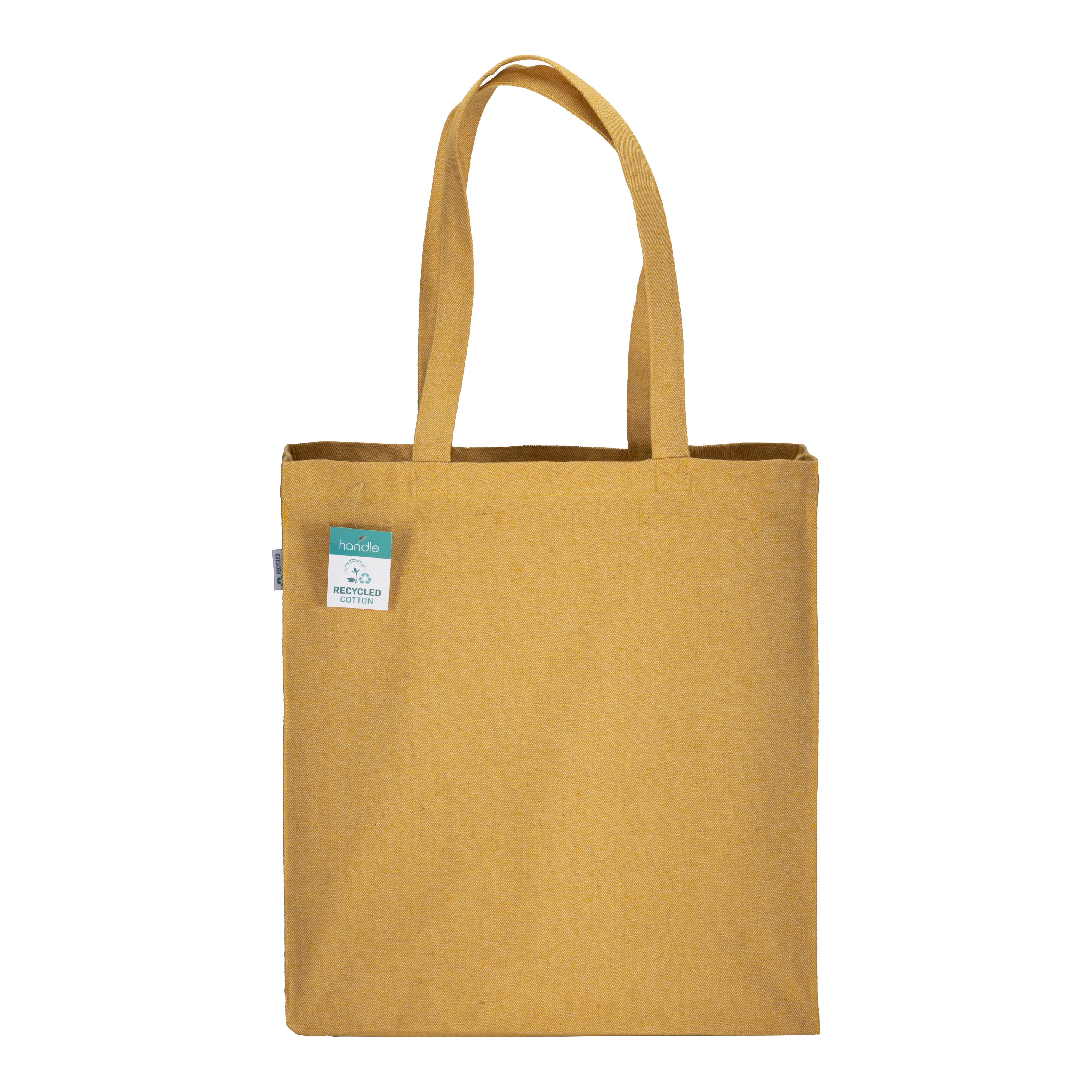 Immagine Shopper in cotone riciclato 280 g/m2, manici lunghi e soffietto