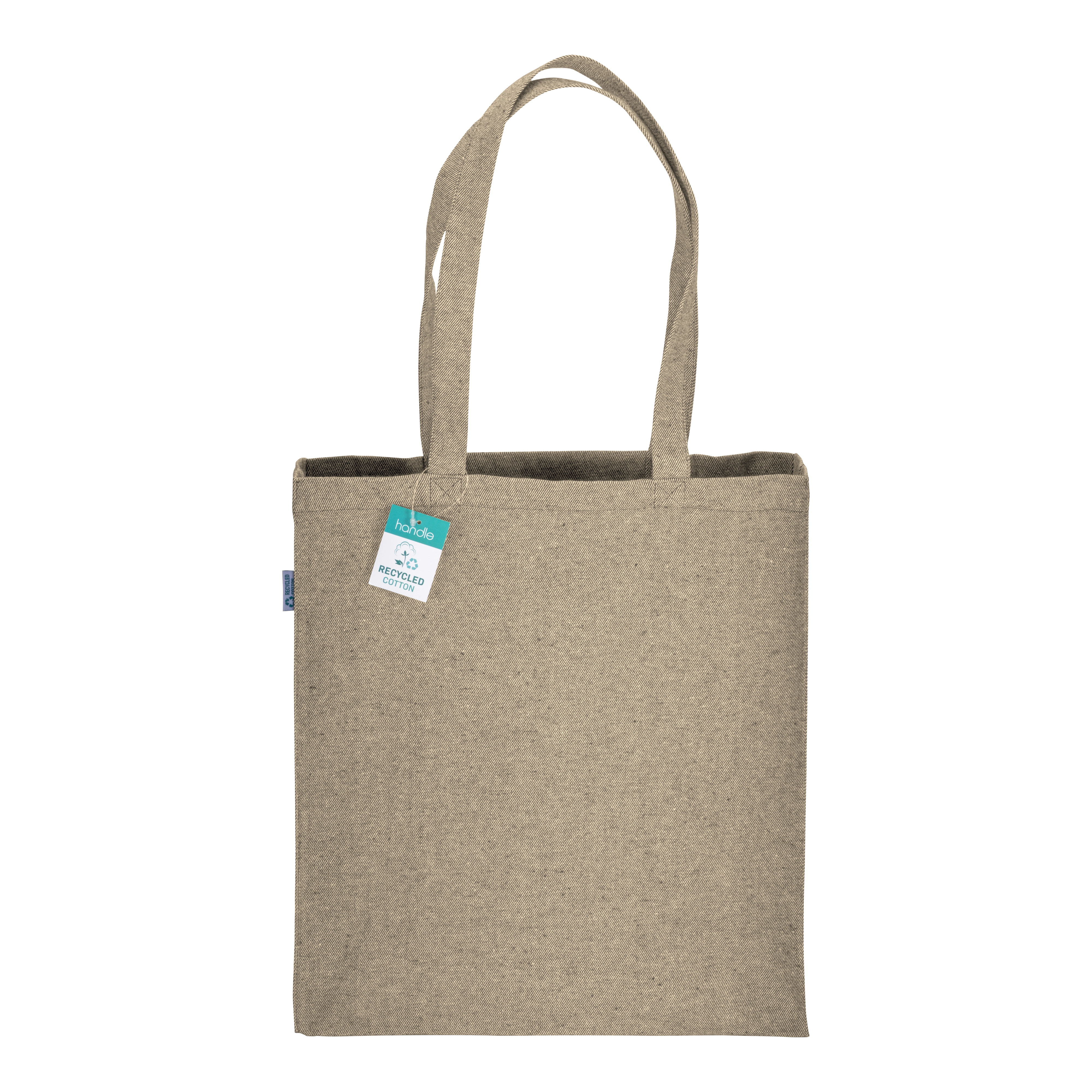 Immagine Shopper in cotone riciclato 280 g/m2, manici lunghi e soffietto