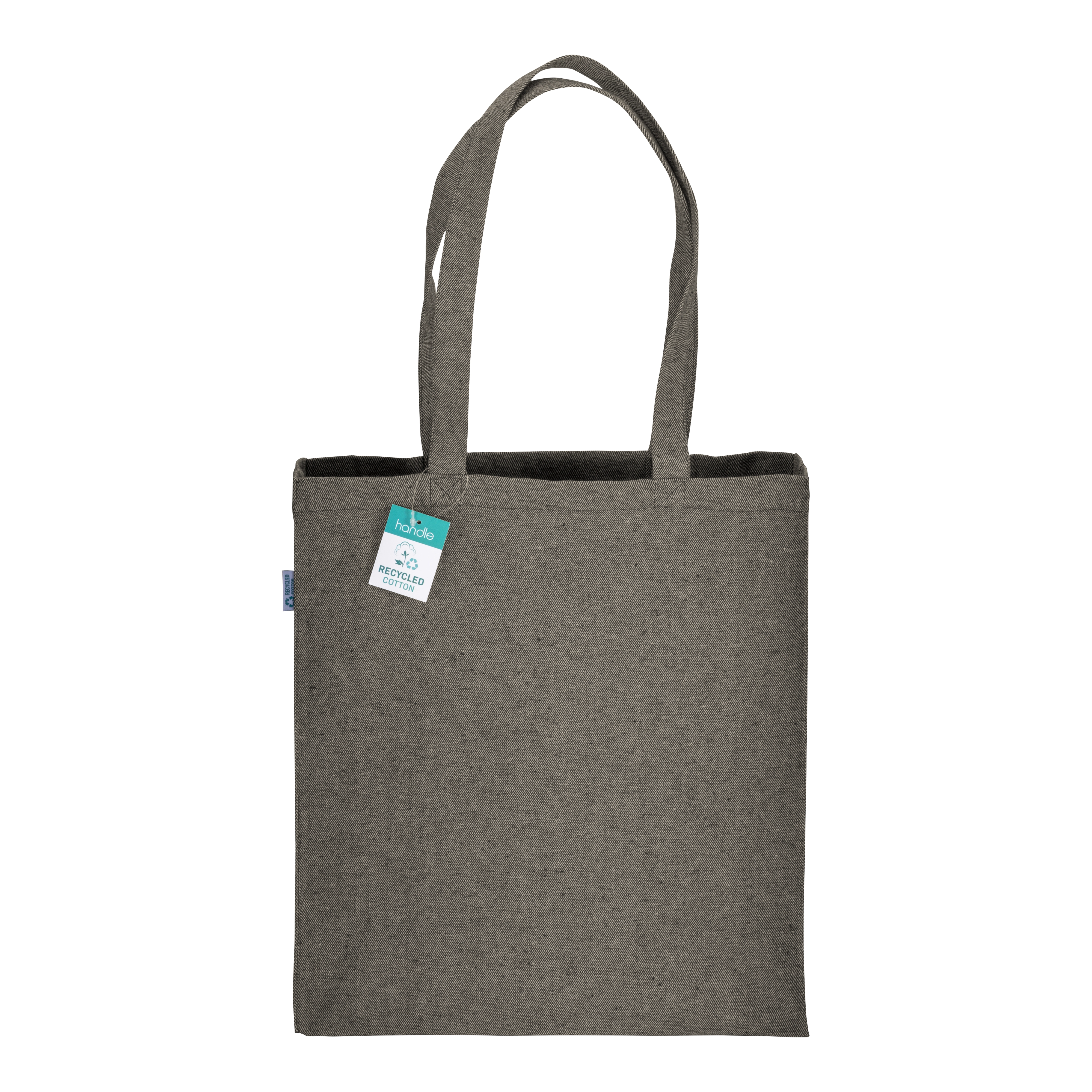 Immagine Shopper in cotone riciclato 280 g/m2, manici lunghi e soffietto