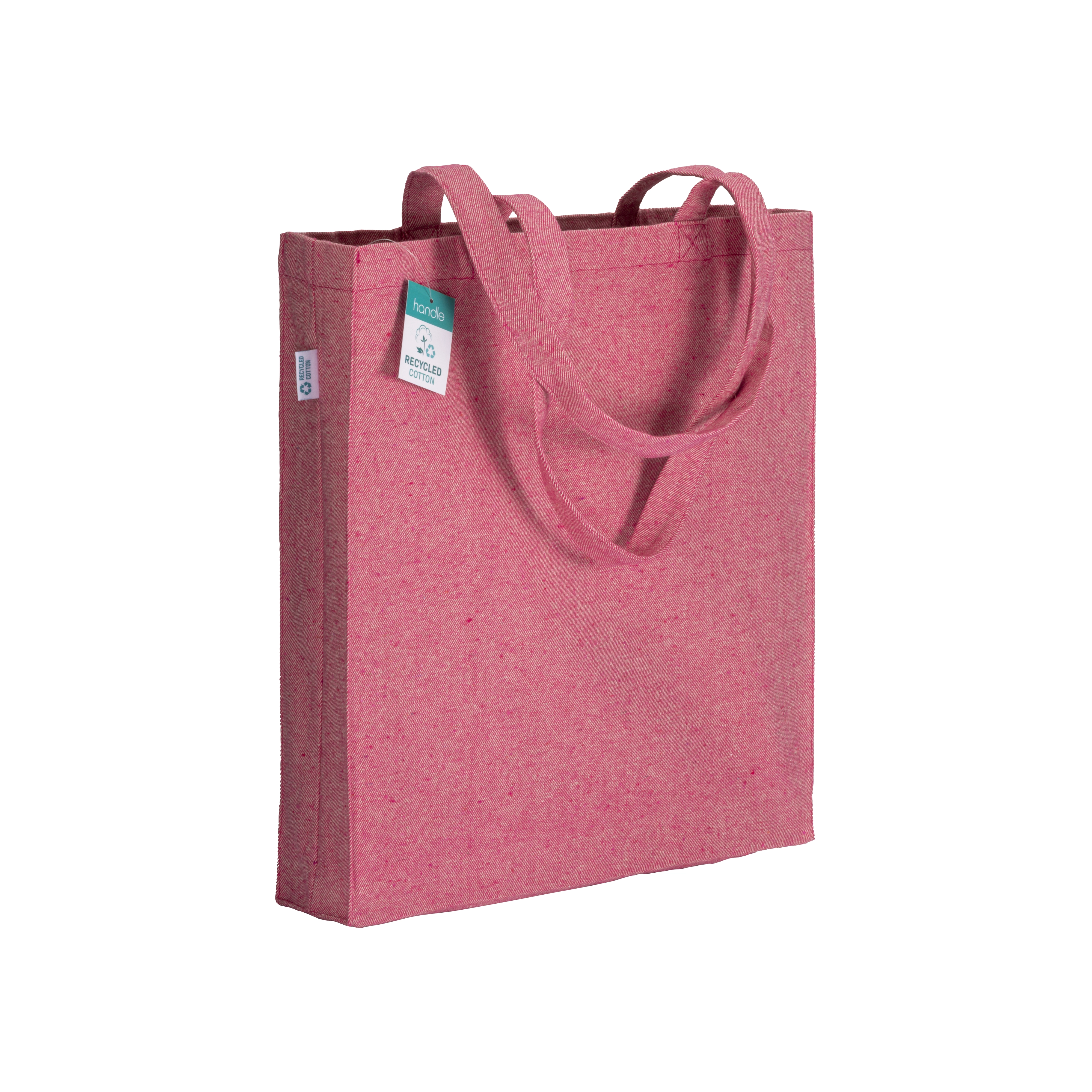 Immagine Shopper in cotone riciclato 280 g/m2, manici lunghi e soffietto
