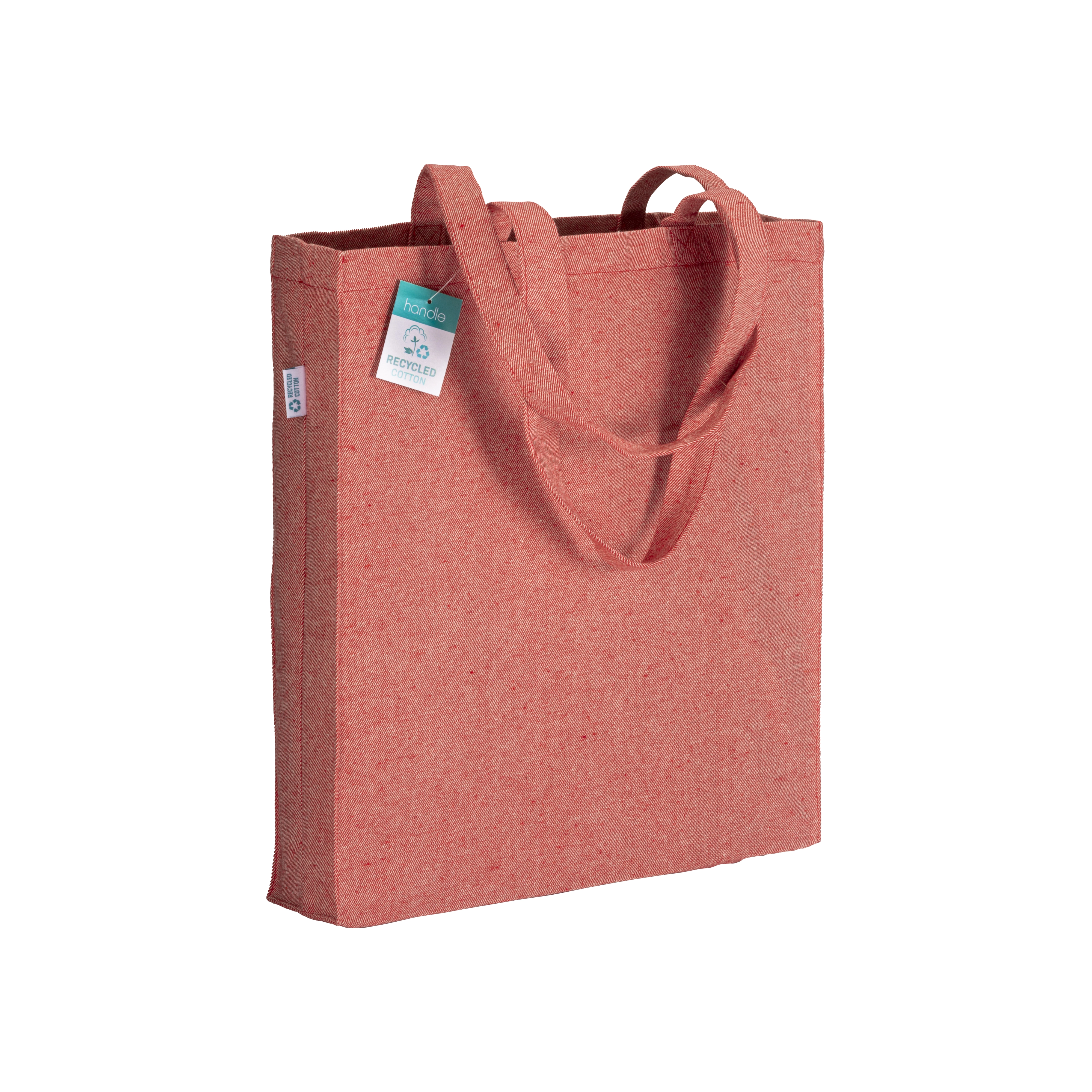 Immagine Shopper in cotone riciclato 280 g/m2, manici lunghi e soffietto