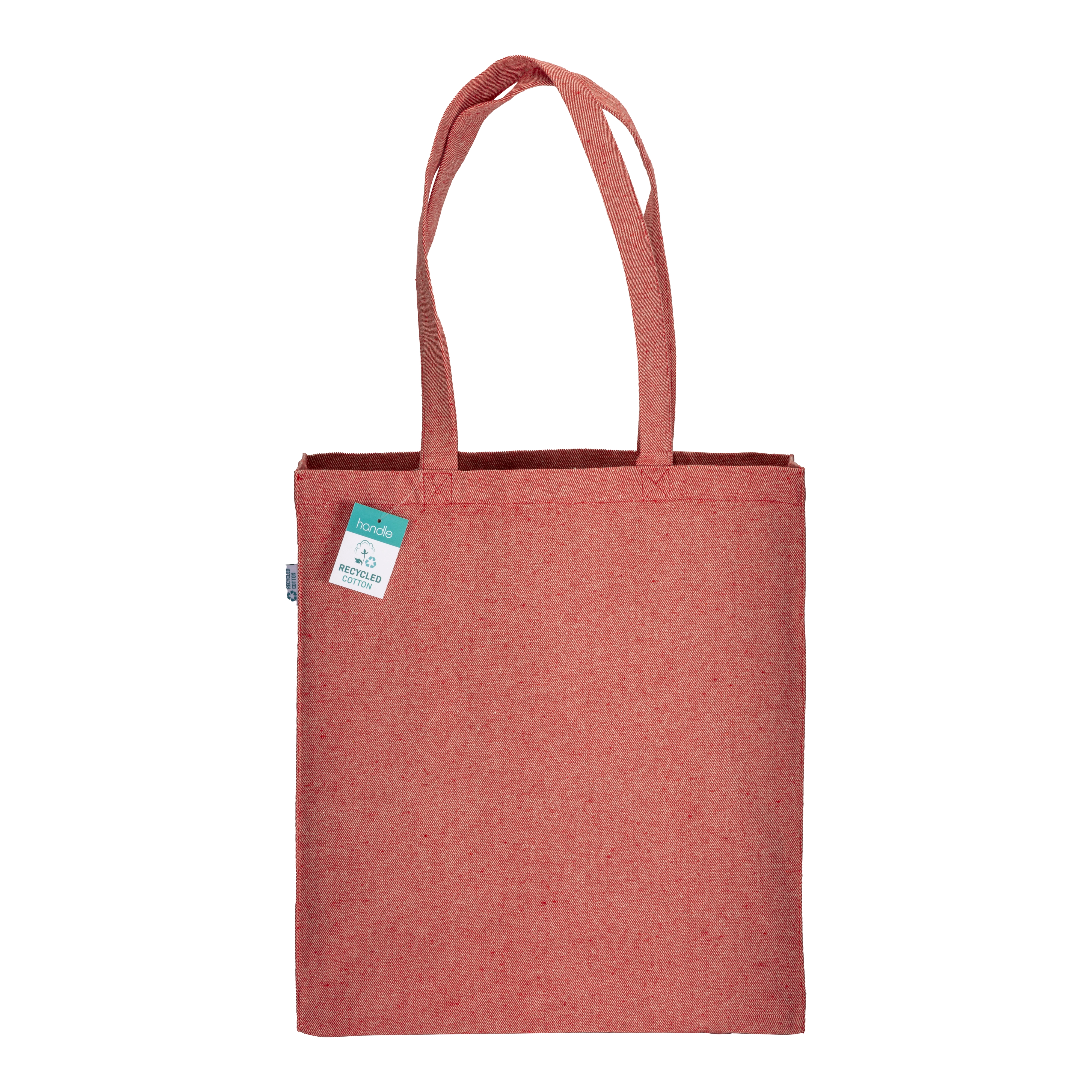 Immagine Shopper in cotone riciclato 280 g/m2, manici lunghi e soffietto