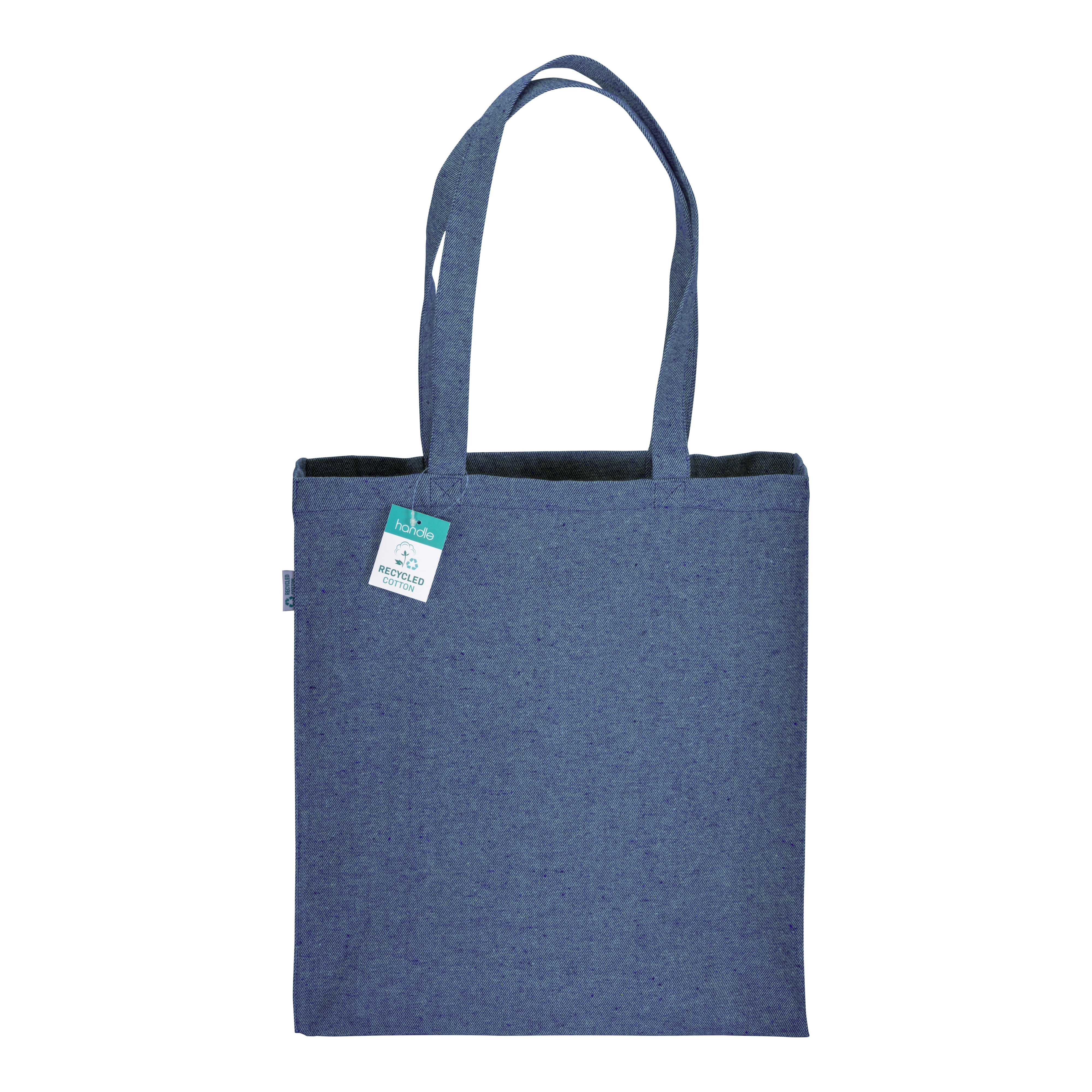 Immagine Shopper in cotone riciclato 280 g/m2, manici lunghi e soffietto