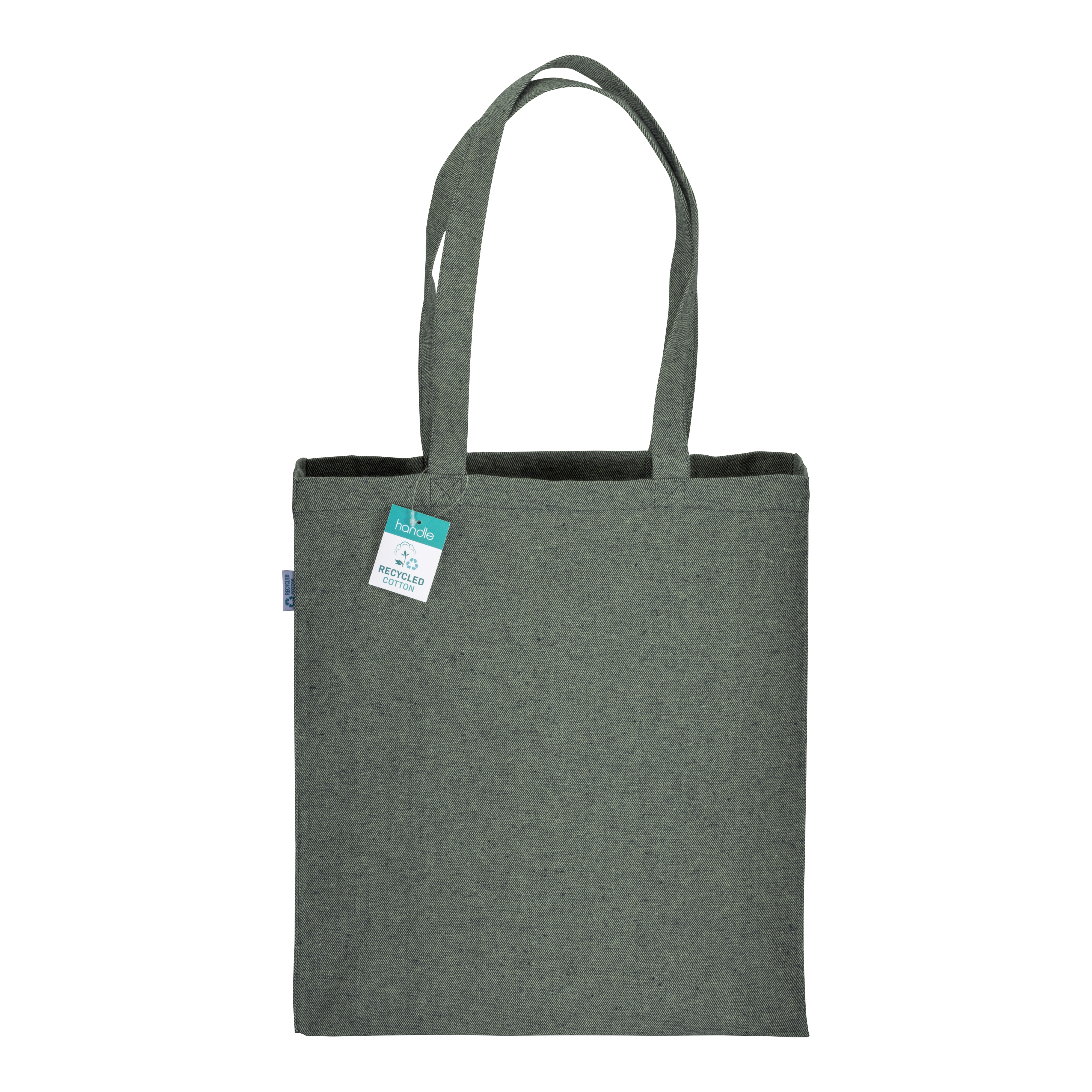 Immagine Shopper in cotone riciclato 280 g/m2, manici lunghi e soffietto