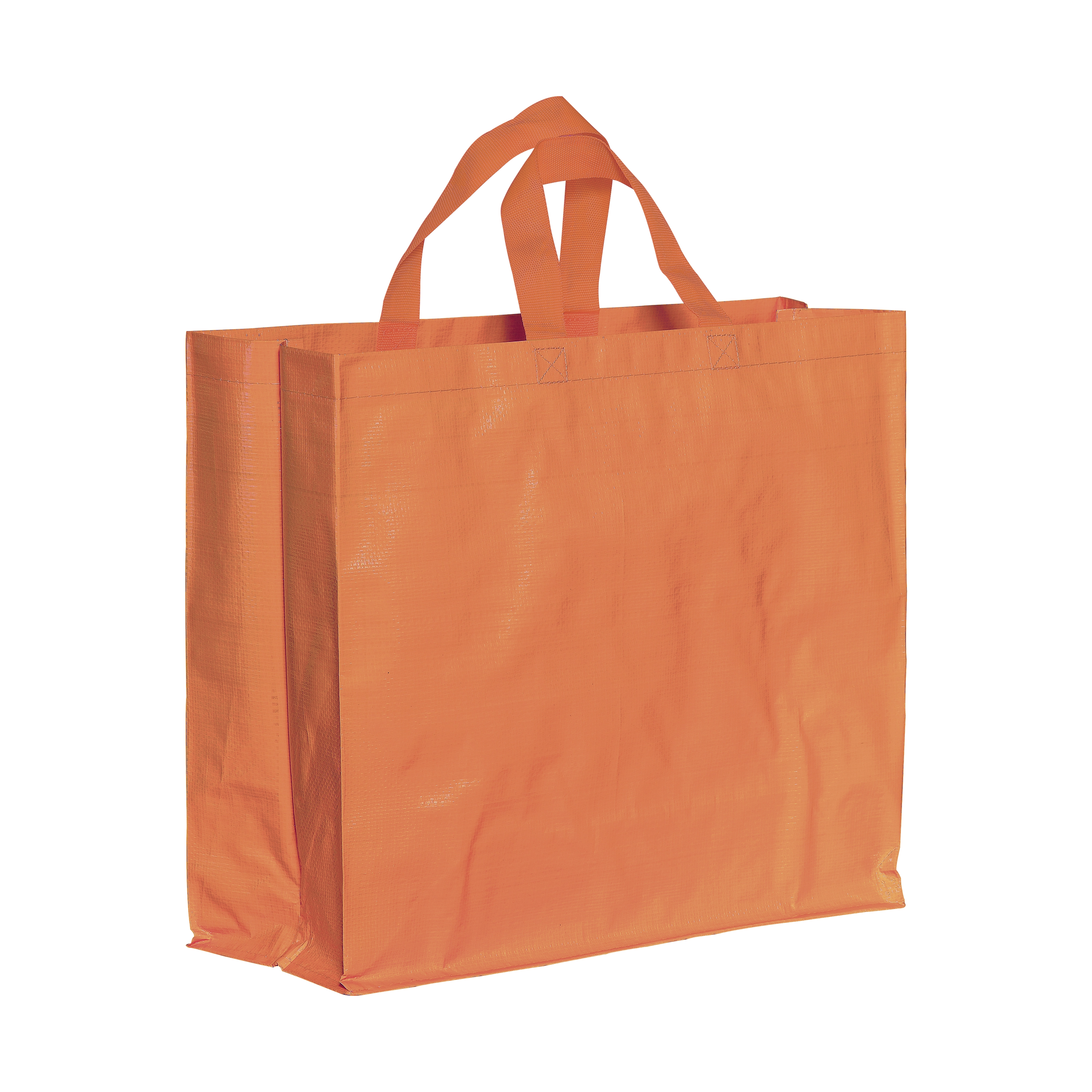 Immagine Shopper in PP riciclato laminato 120g/m2, manici corti e soffietto