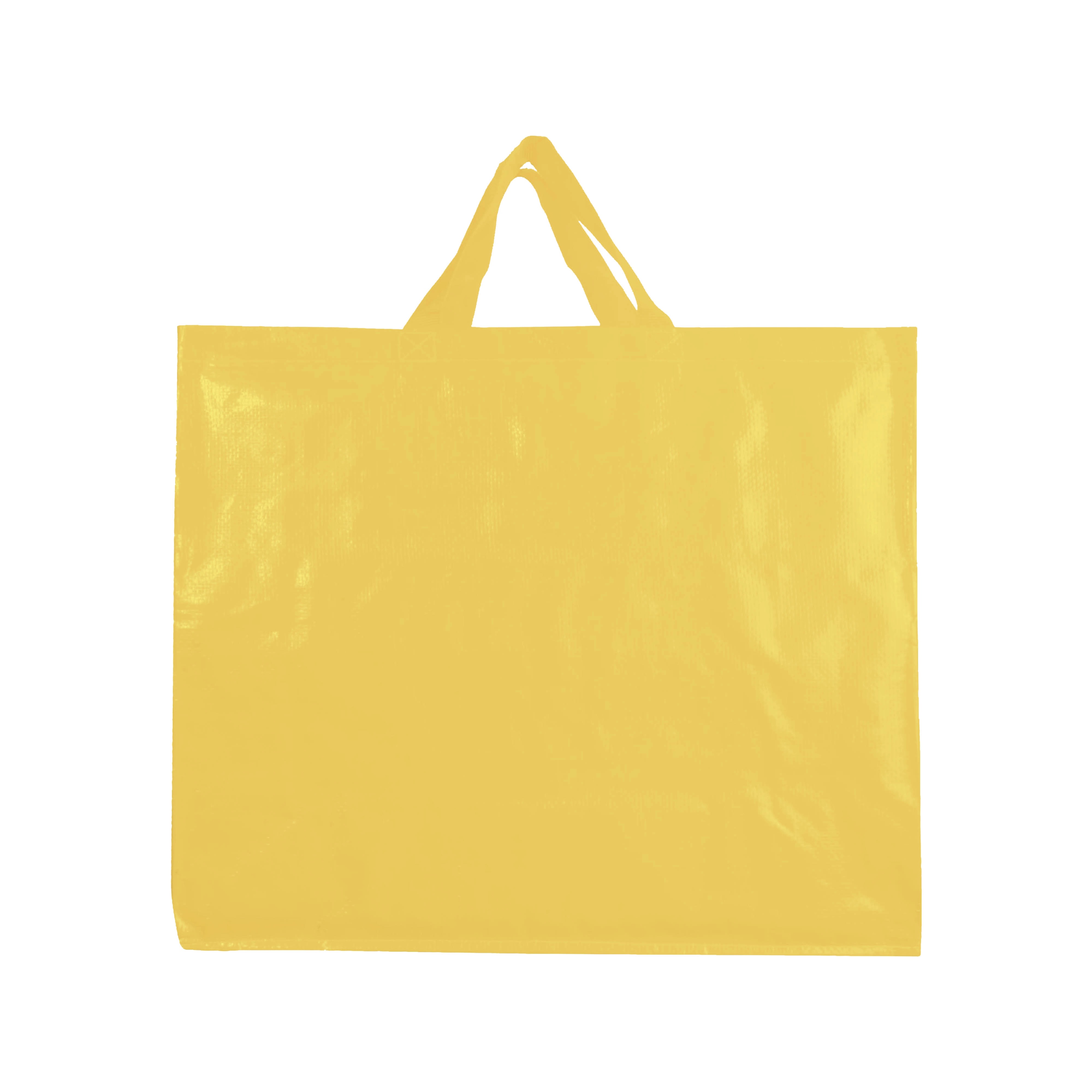 Immagine Shopper in PP riciclato laminato 120g/m2, manici corti e soffietto