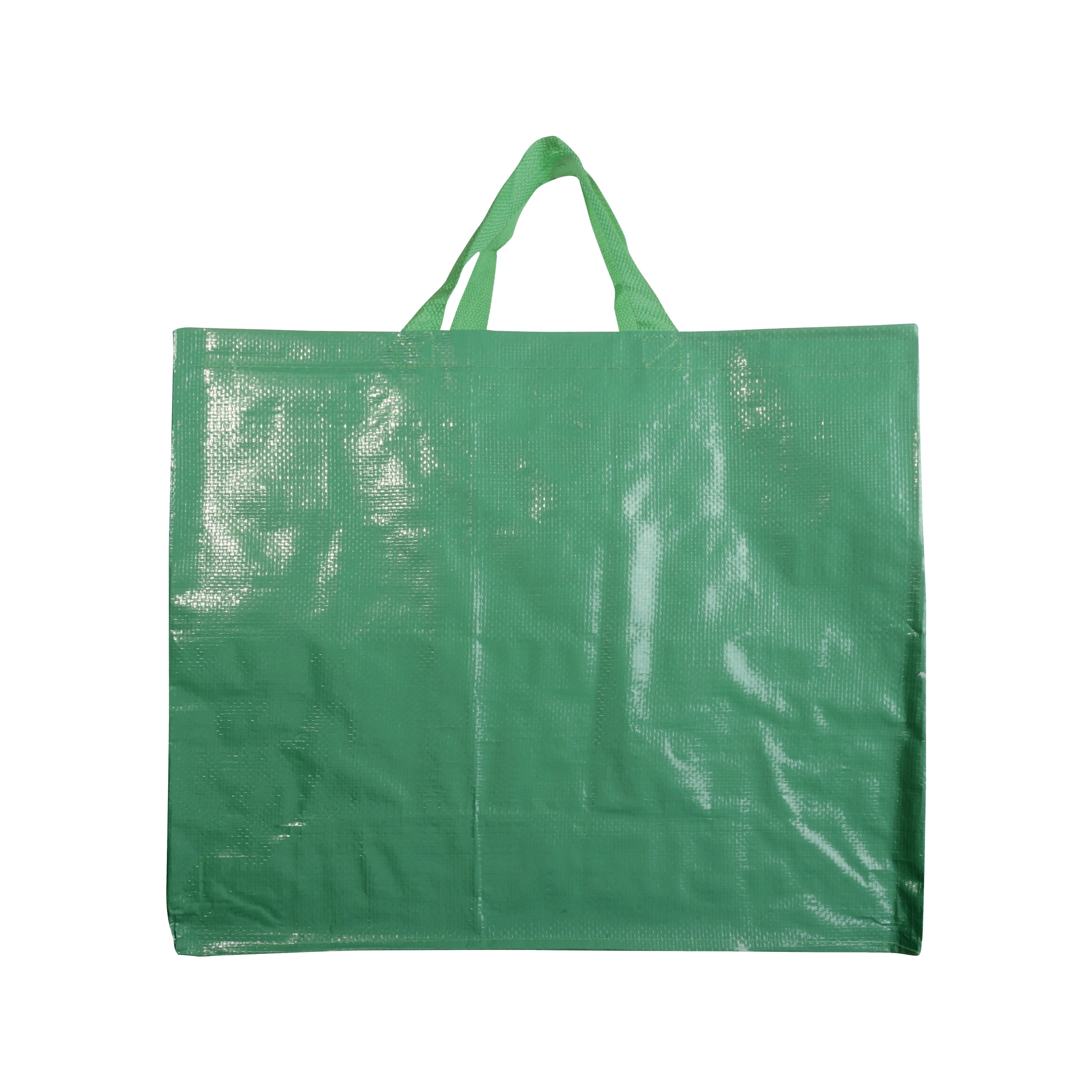 Immagine Shopper in PP riciclato laminato 120g/m2, manici corti e soffietto