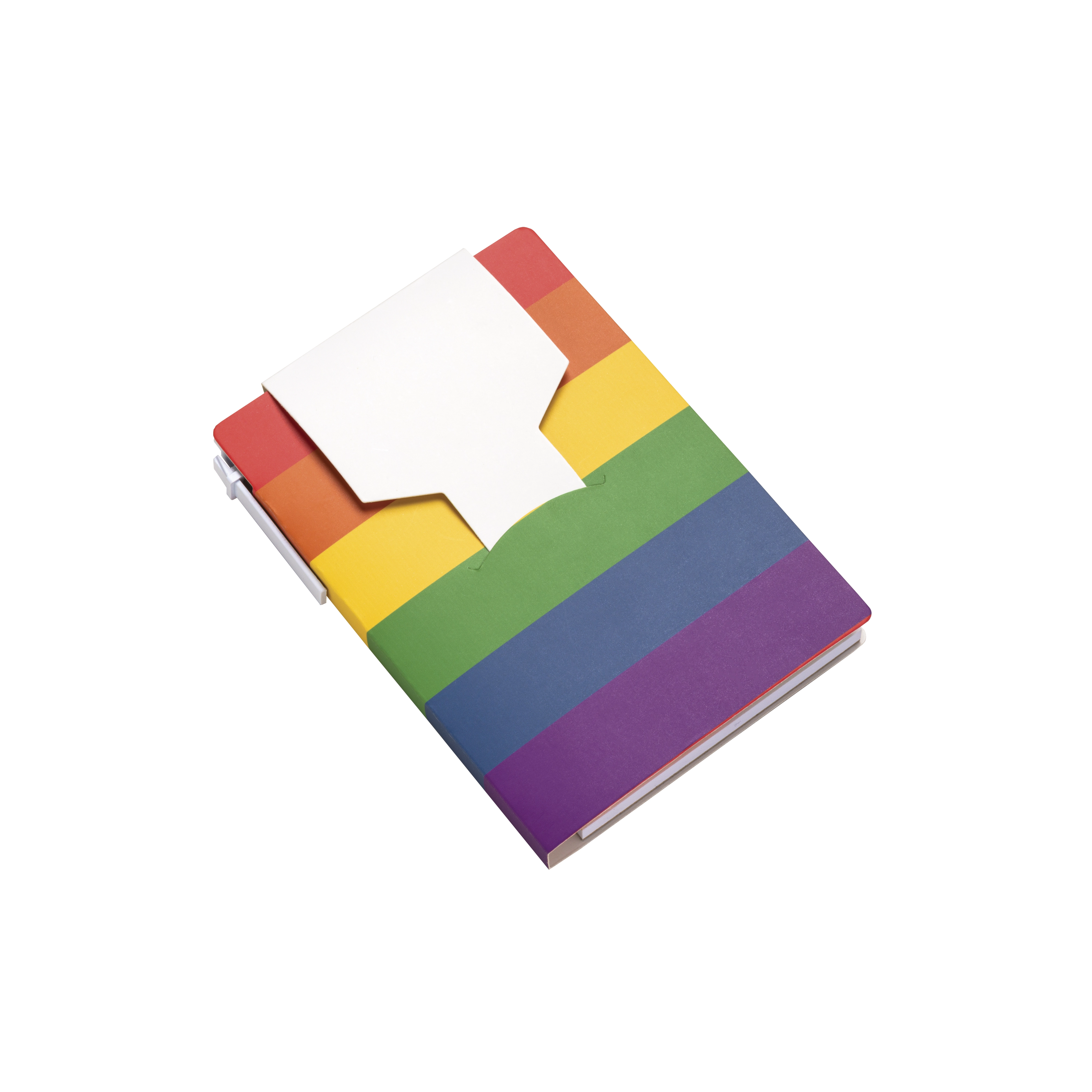 Immagine Block notes in carta con copertina arcobaleno, foglietti adesivi e penna