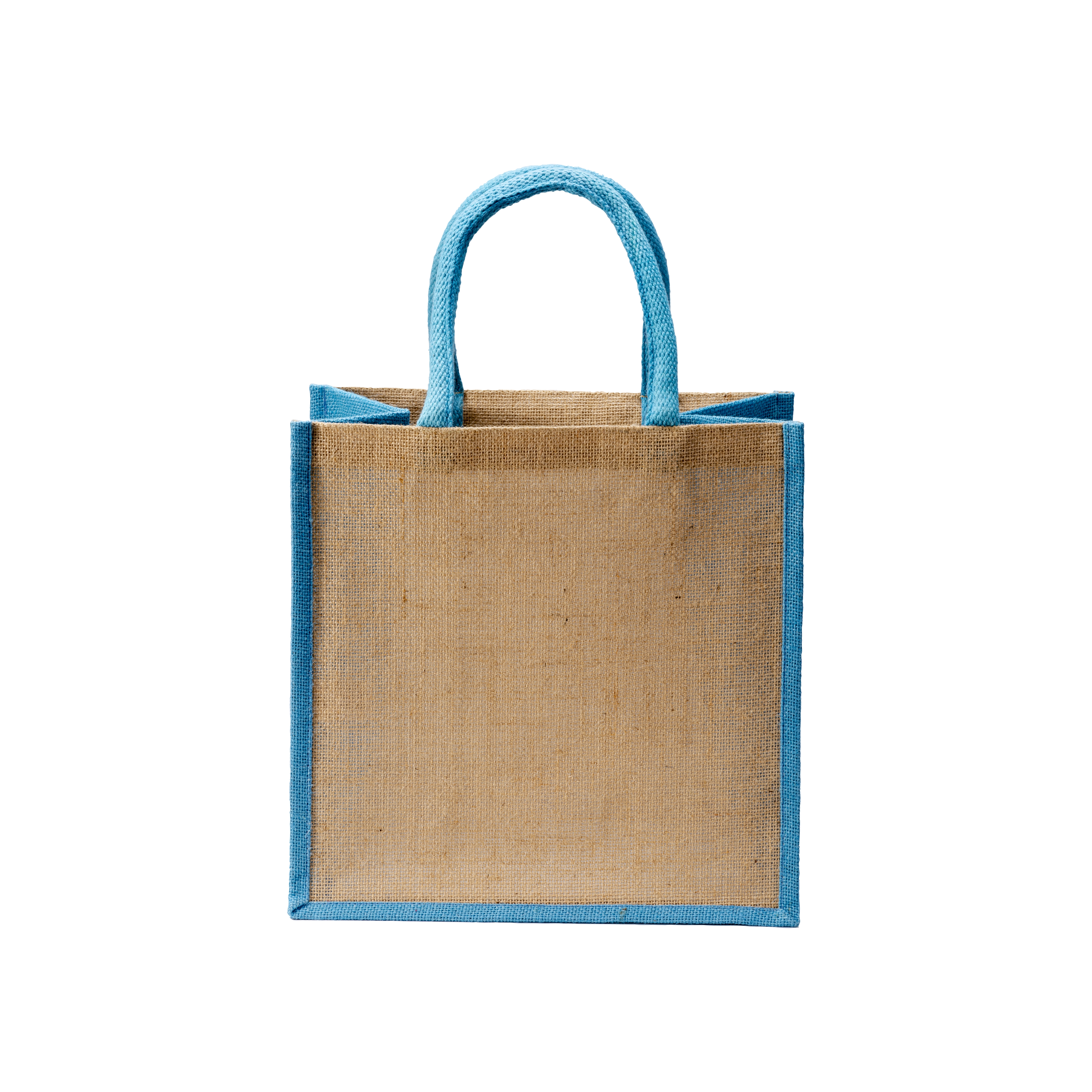 Immagine Mini borsa in juta con manici e inserti colorati