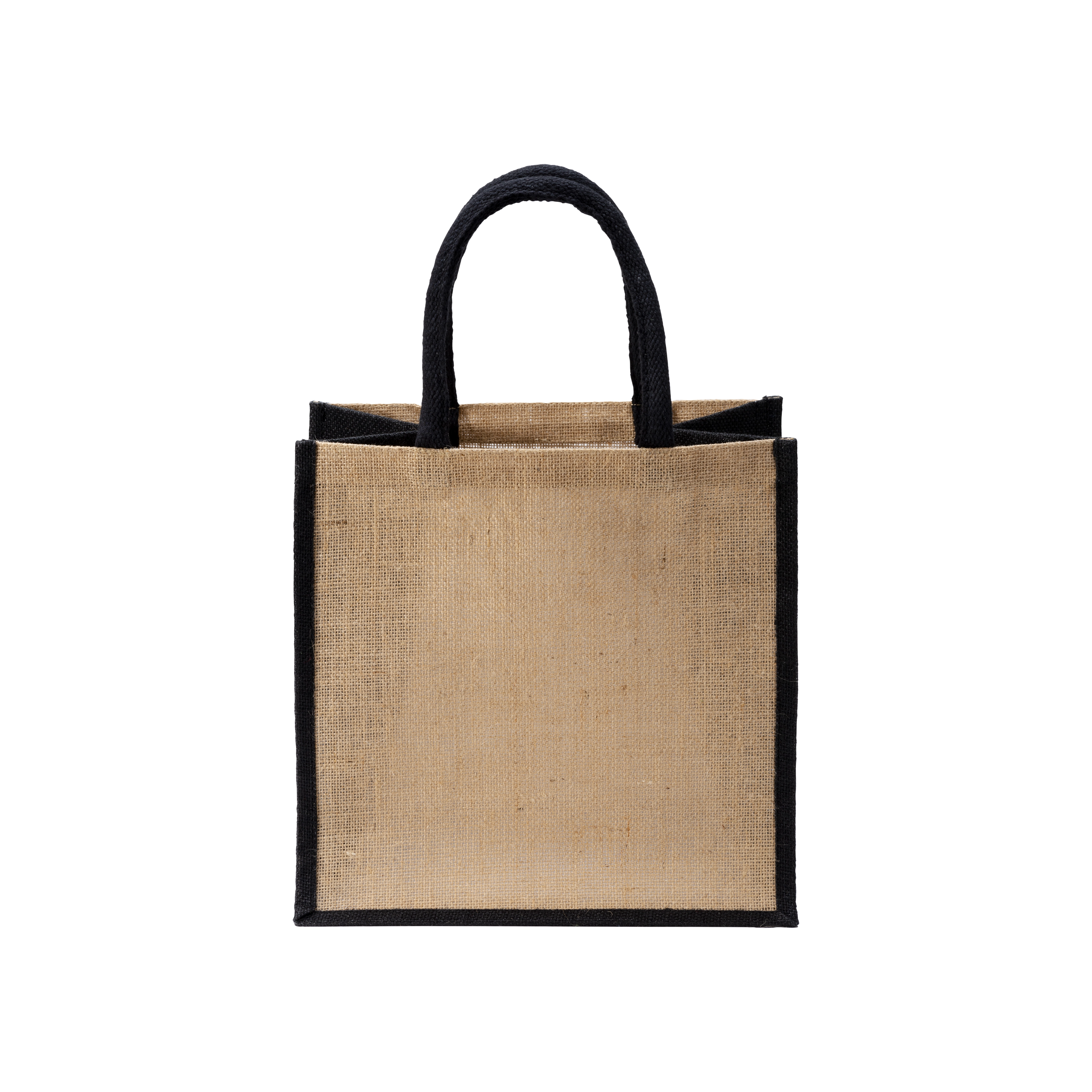 Immagine Mini borsa in juta con manici e inserti colorati