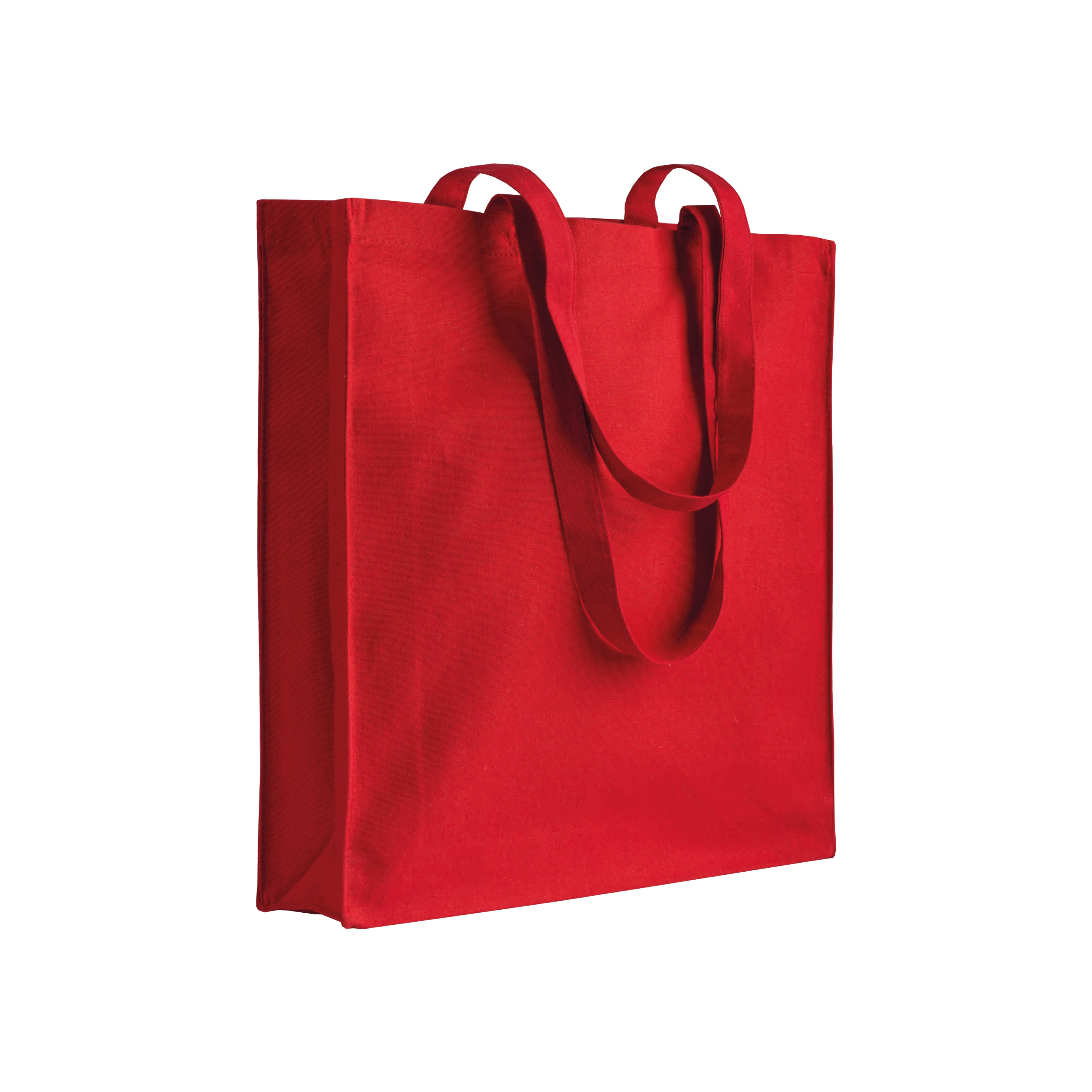 Immagine Shopper in cotone/poliestere riciclato 180 g/m2, manici lunghi e soffietto