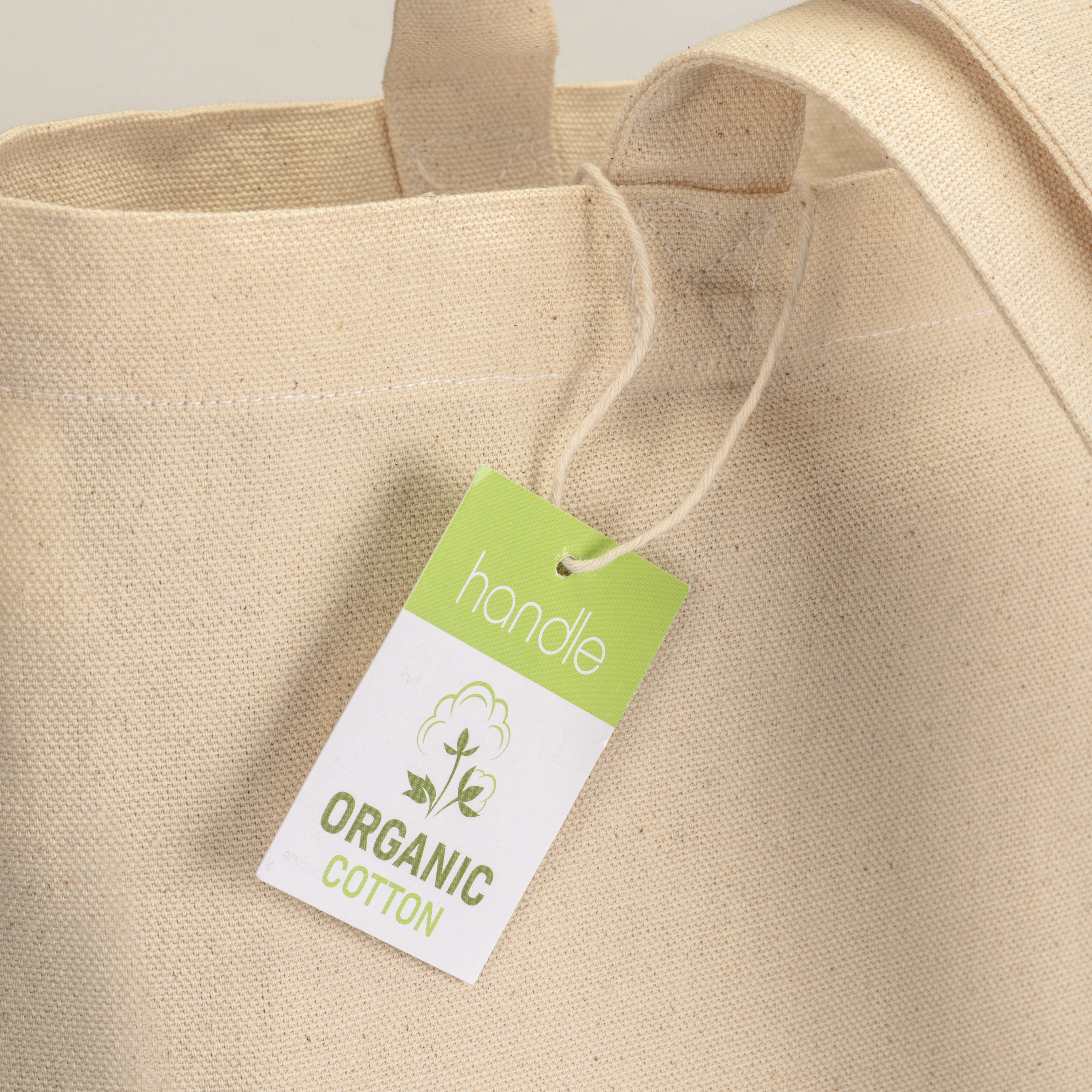 Immagine Shopper in cotone biologico 220 g/m2, manici lunghi