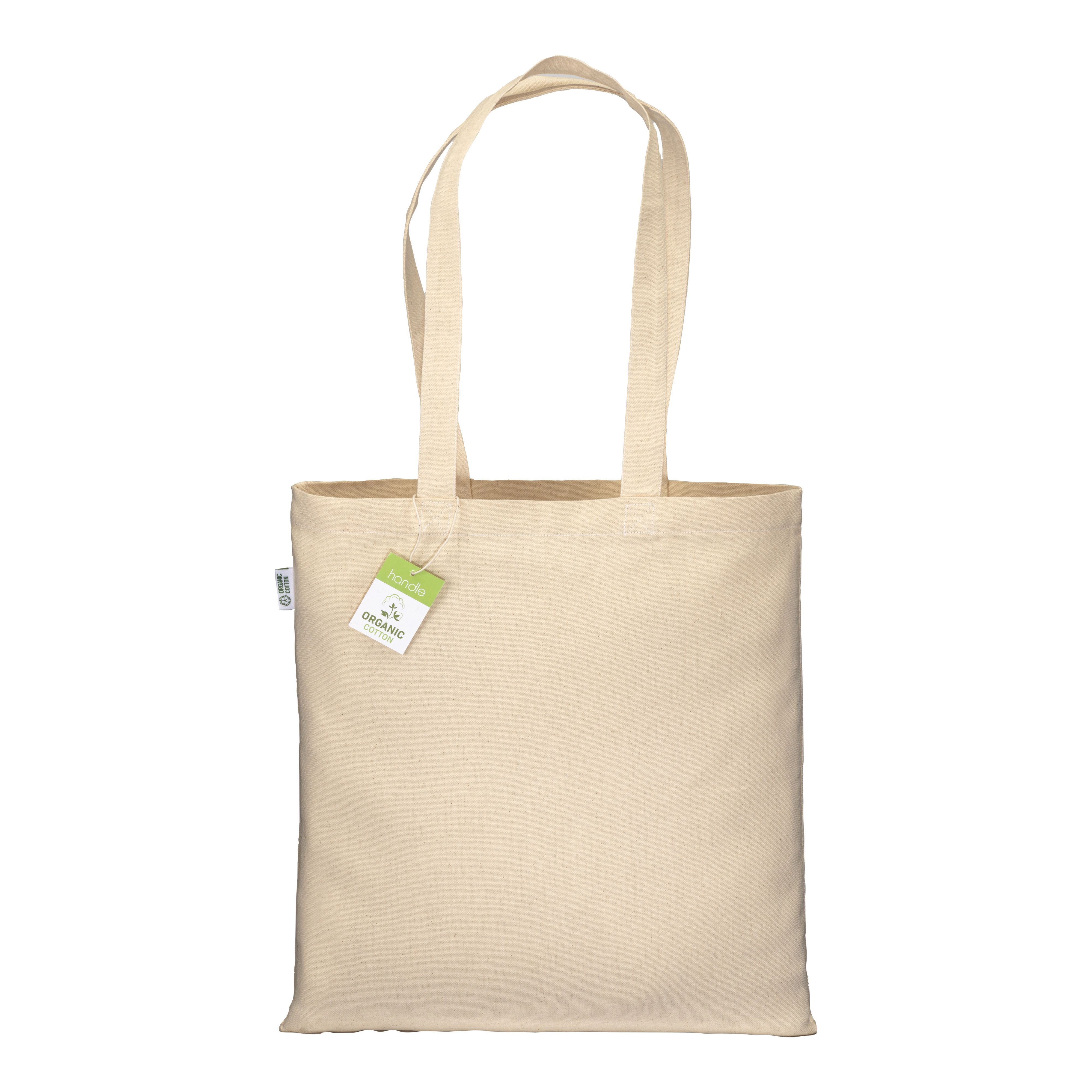 Immagine Shopper in cotone biologico 220 g/m2, manici lunghi