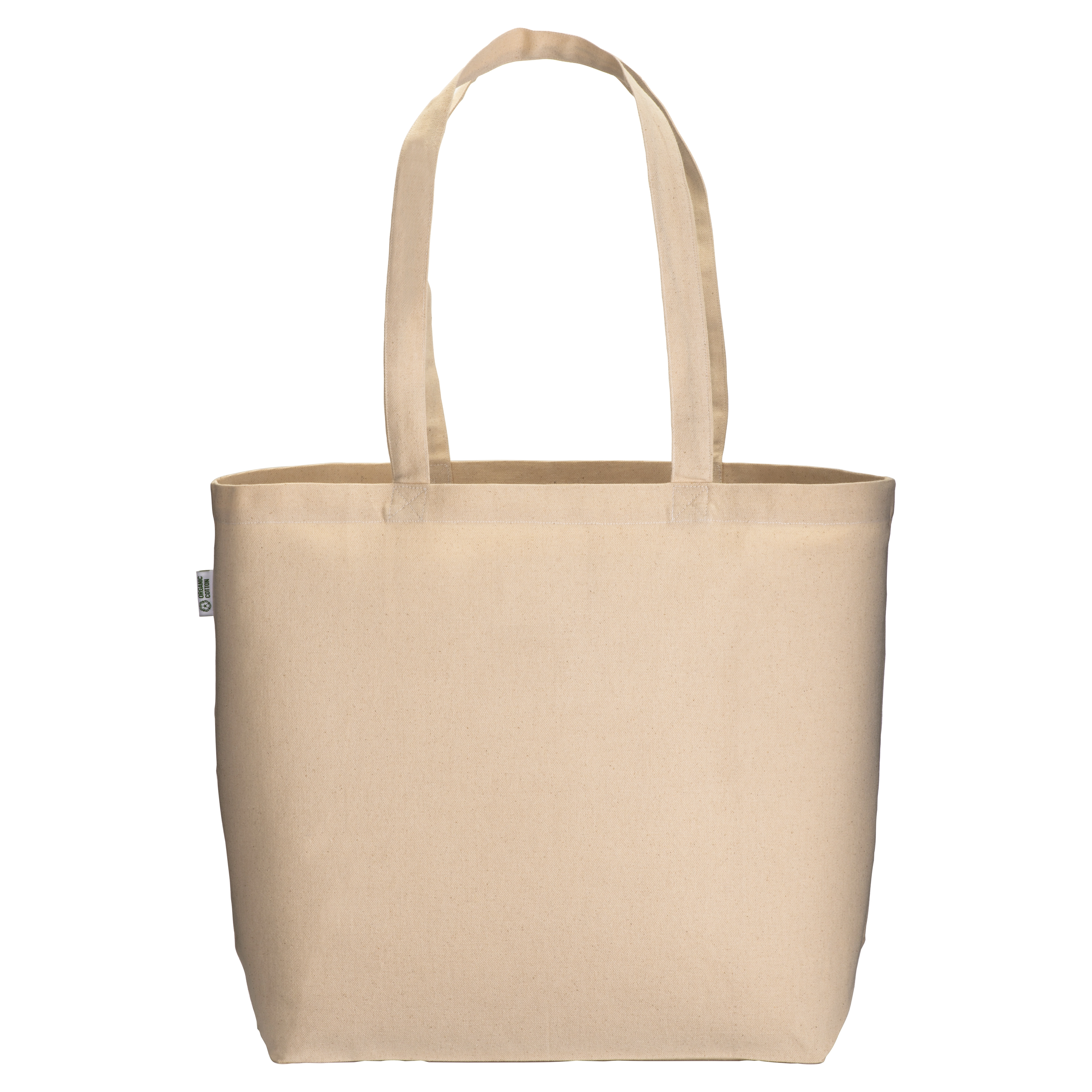 Immagine Shopper in cotone biologico 220 g/m2, con manici lunghi e soffietto alla base