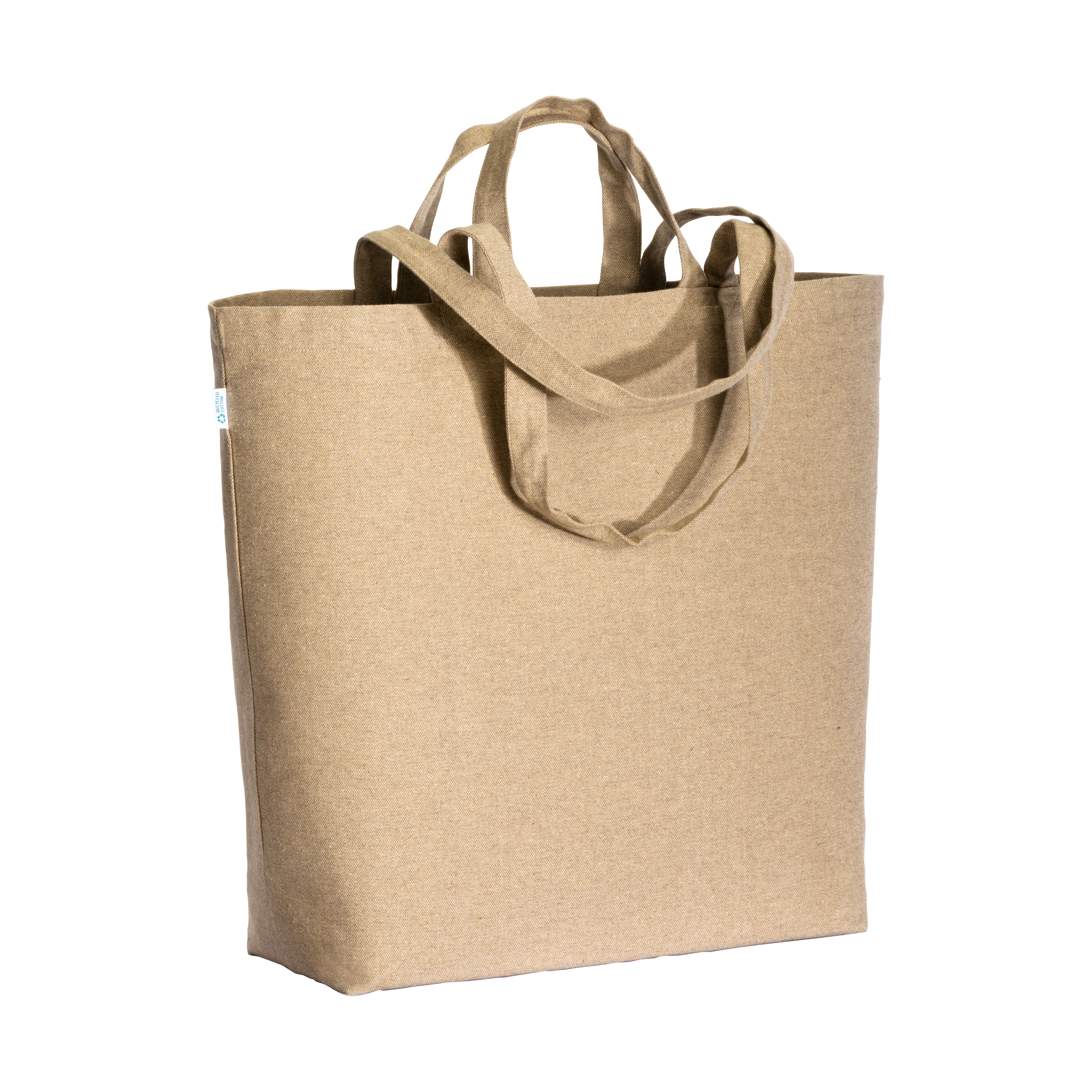 Immagine Shopper con soffietto alla base in cotone riciclato 280 g/m2, con doppi manici