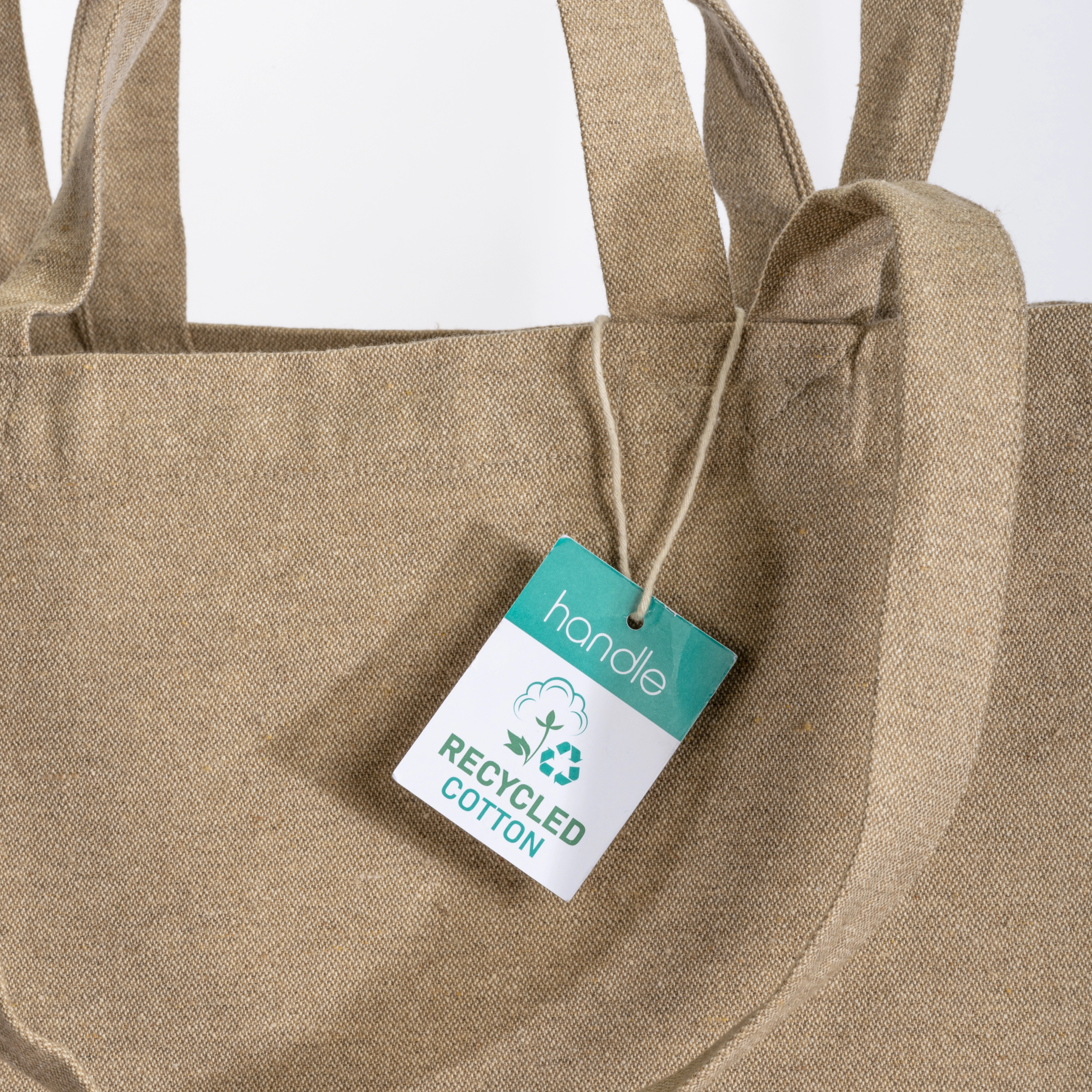 Immagine Shopper con soffietto alla base in cotone riciclato 280 g/m2, con doppi manici