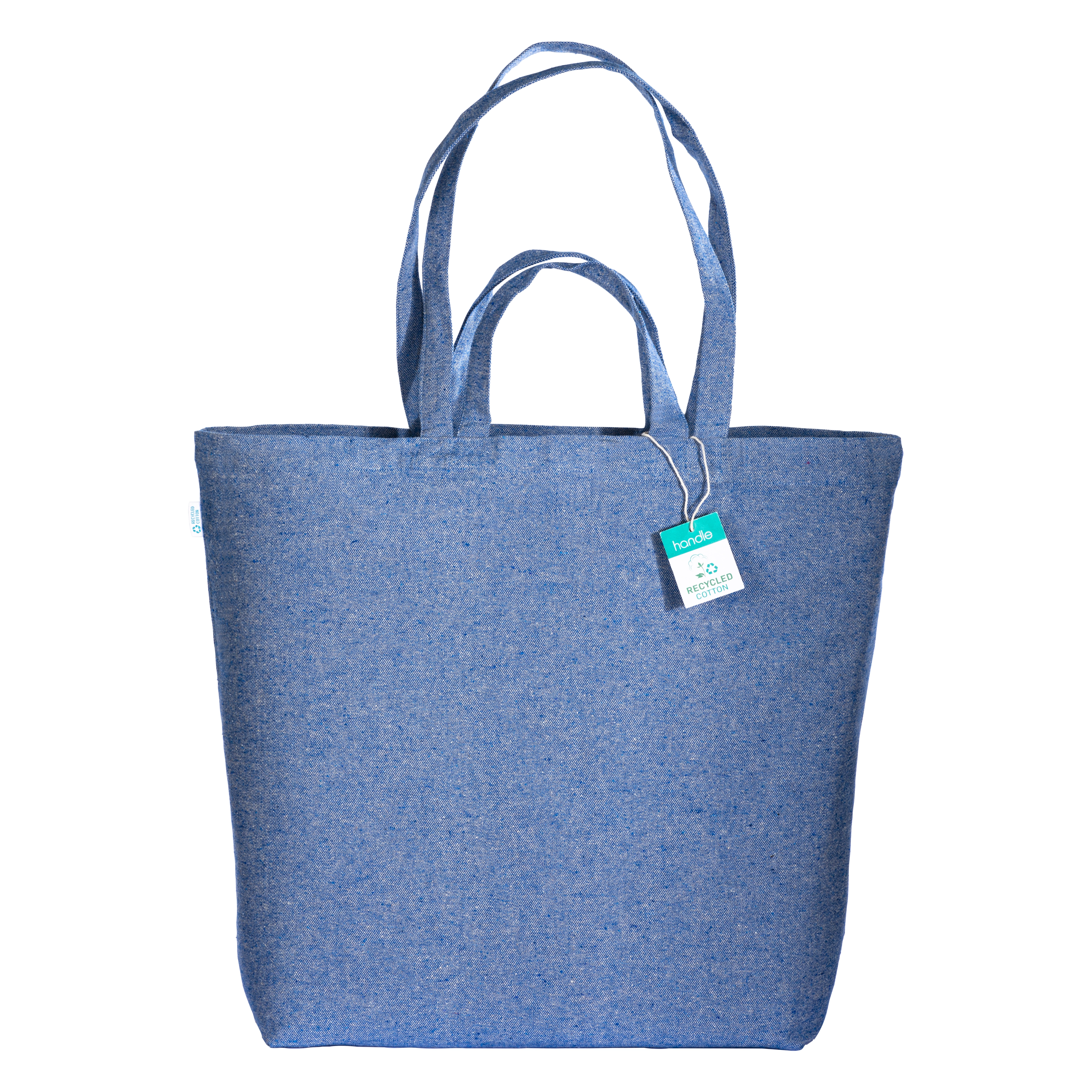 Immagine Shopper con soffietto alla base in cotone riciclato 280 g/m2, con doppi manici