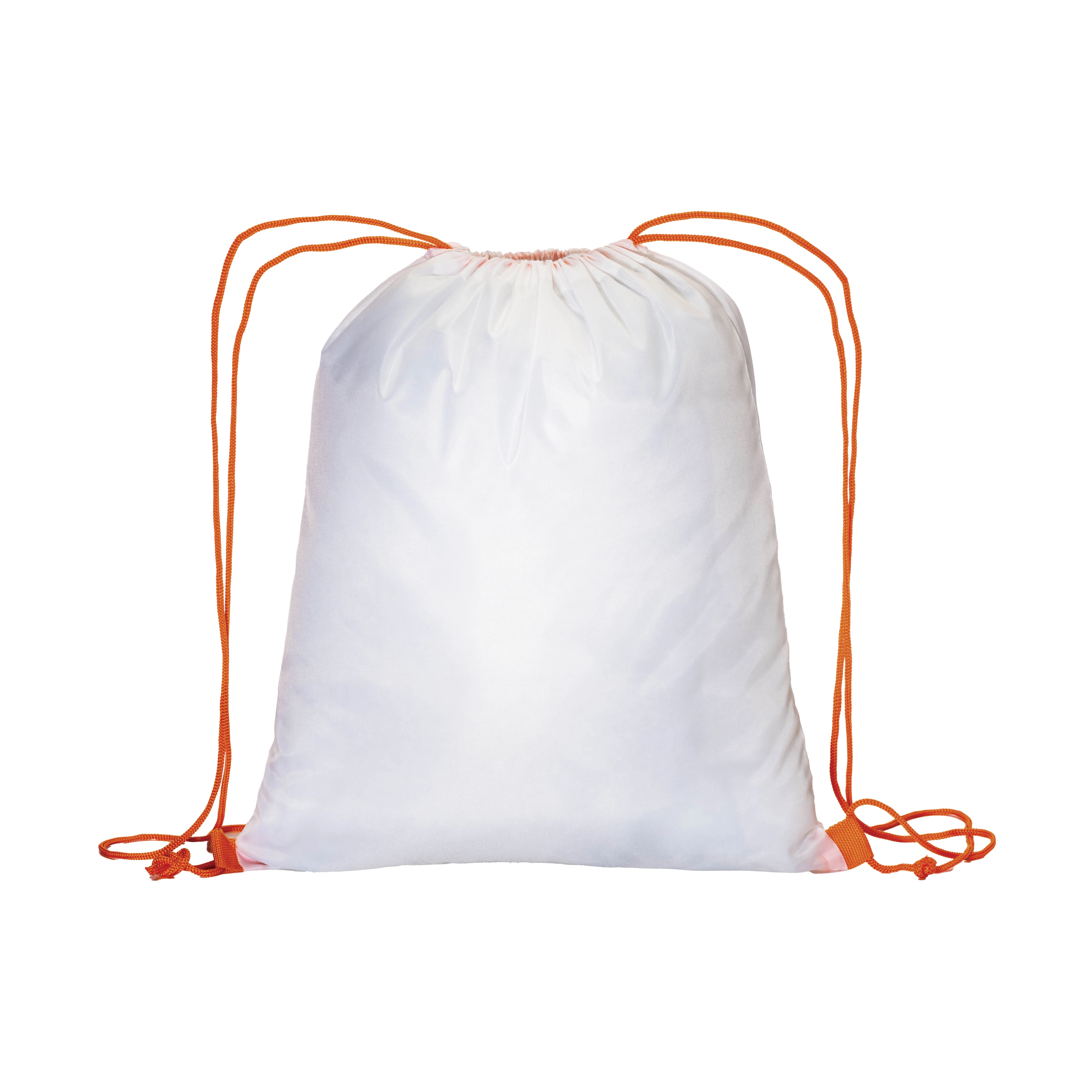 Immagine Zainetto bianco in poliestere 210 T con chiusura a strozzo e cordini colorati