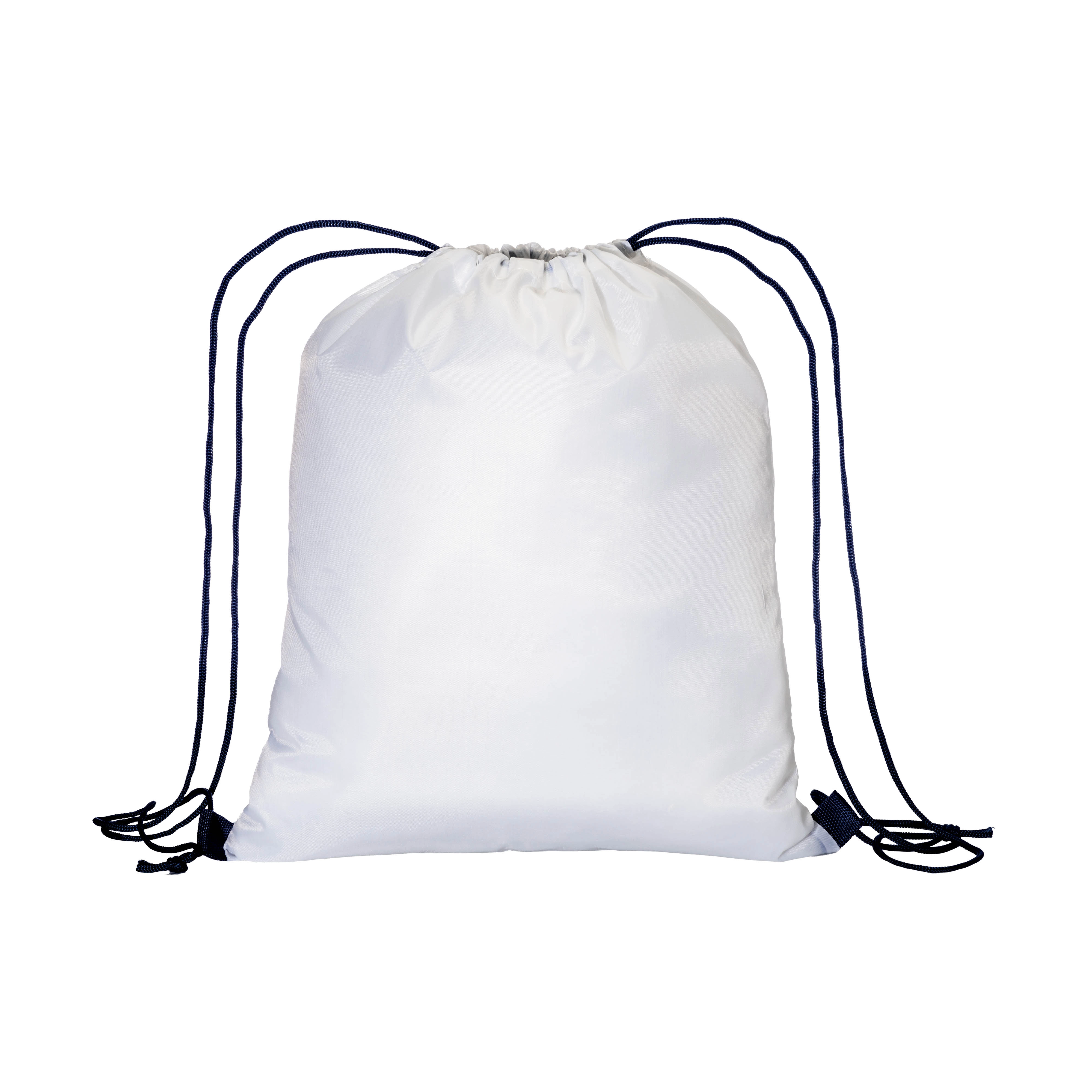 Immagine Zainetto bianco in poliestere 210 T con chiusura a strozzo e cordini colorati