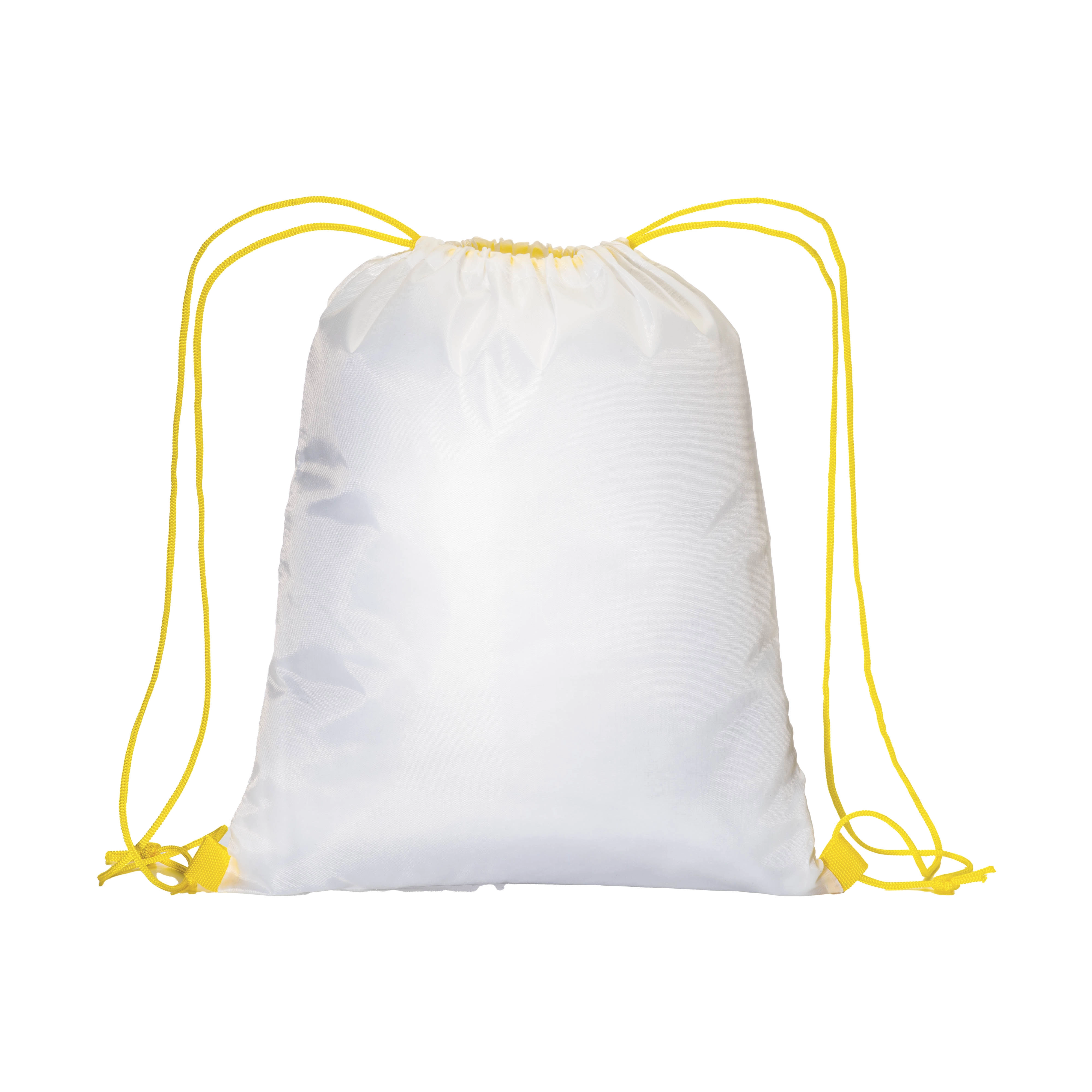 Immagine Zainetto bianco in poliestere 210 T con chiusura a strozzo e cordini colorati